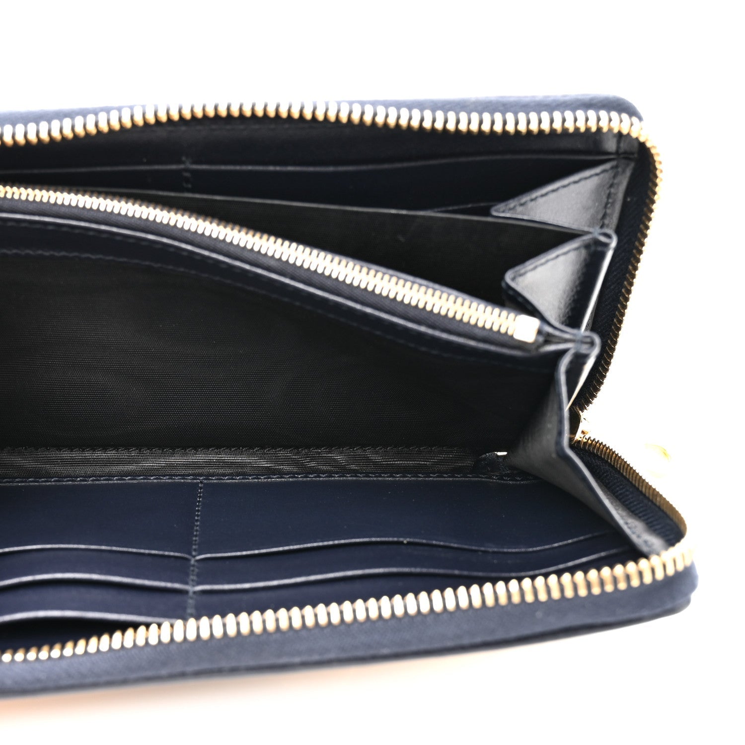Canvas Azalea Calfskin Horsebit 1955 Zip Around Wallet Beige Blue
