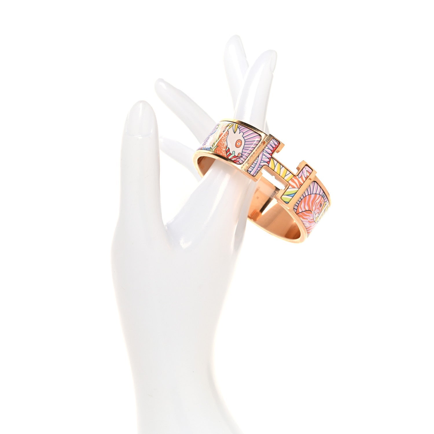 Enamel Printed Wide Clic Clac H Bracelet GM Pastel Acidule