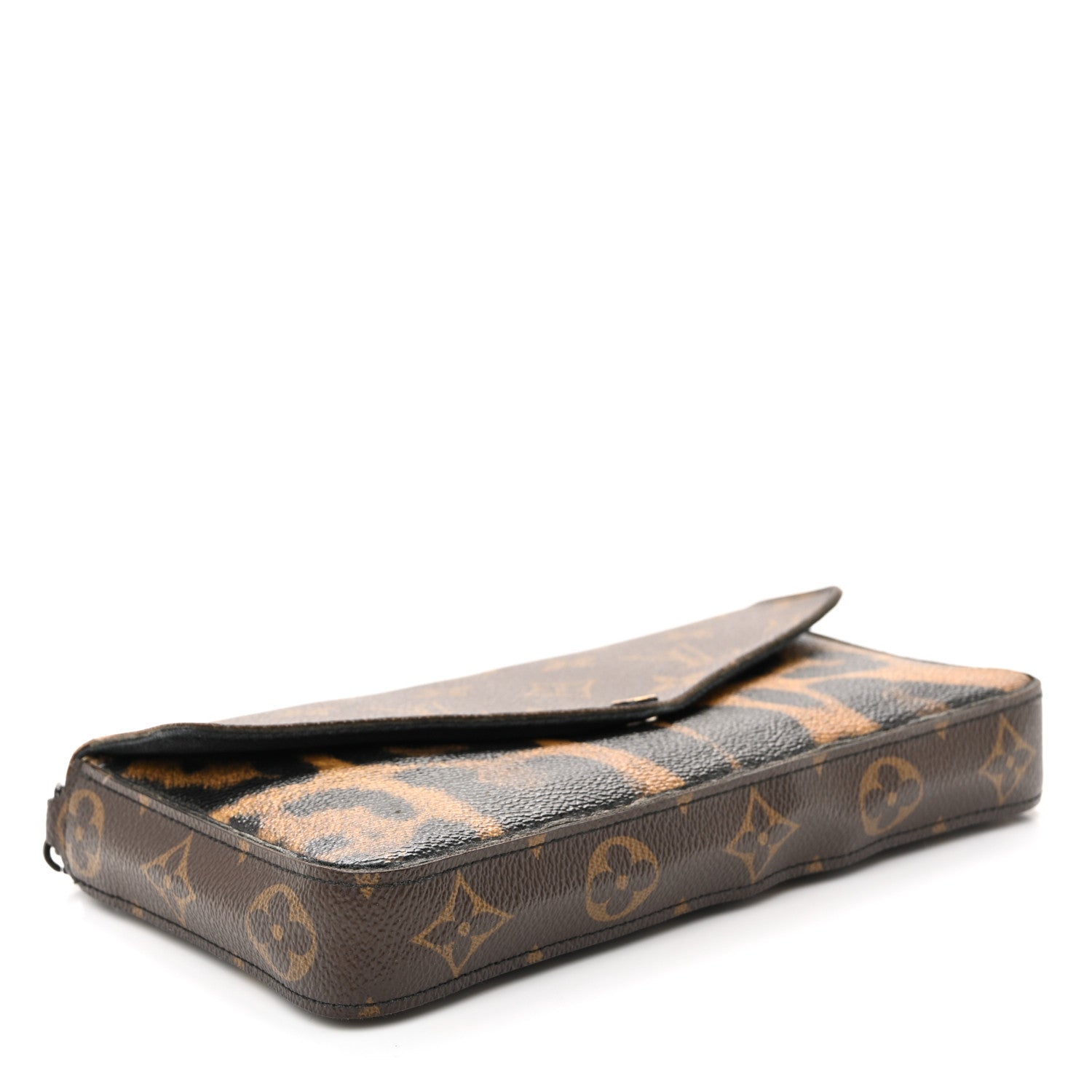 Monogram Animal Print Pochette Felicie Chain Wallet