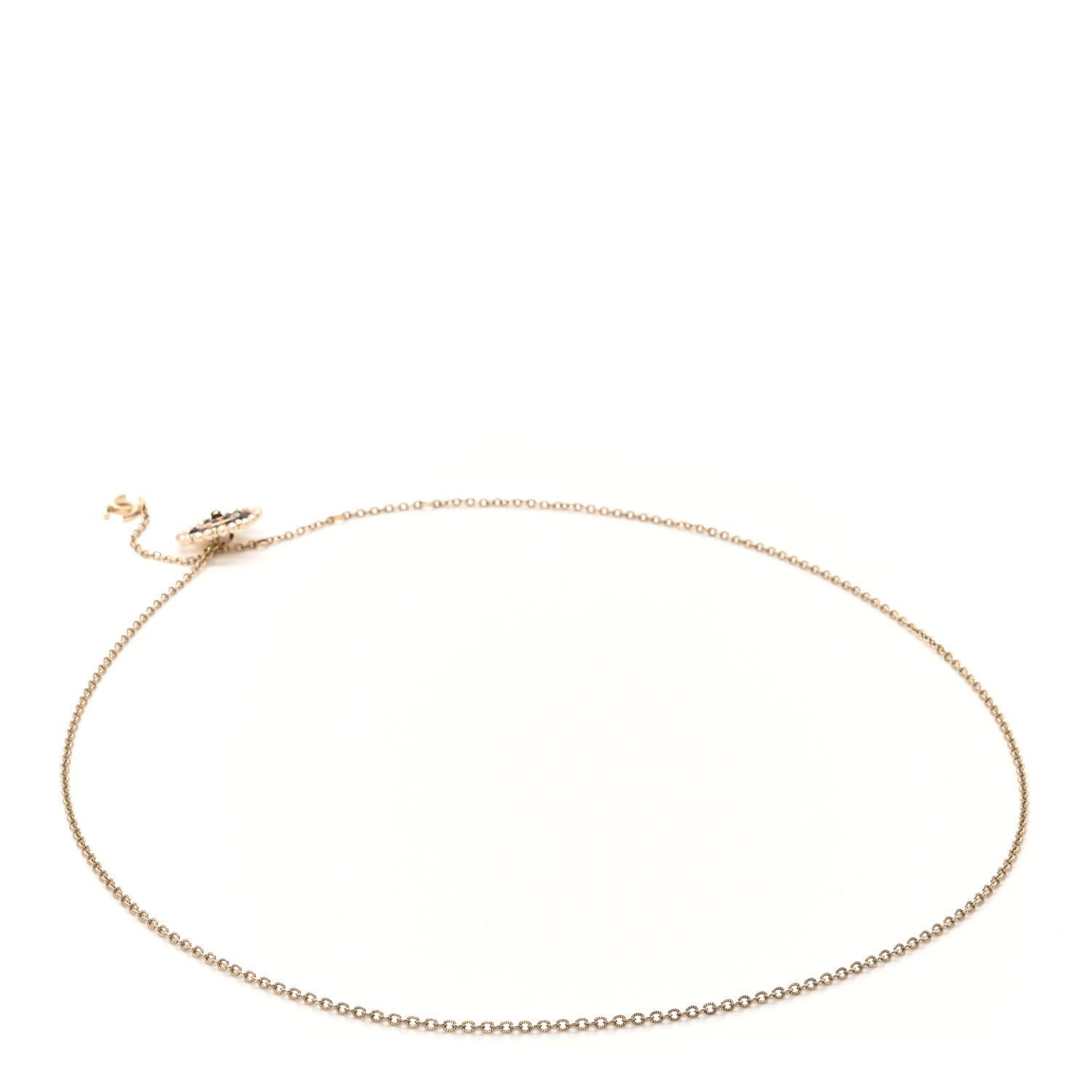 Gripoix Pearl Medallion Chain Belt Gold Multicolor