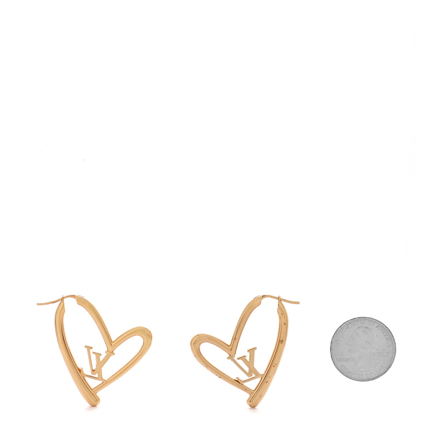 Metal Fall In Love Hoop Earrings GM Gold