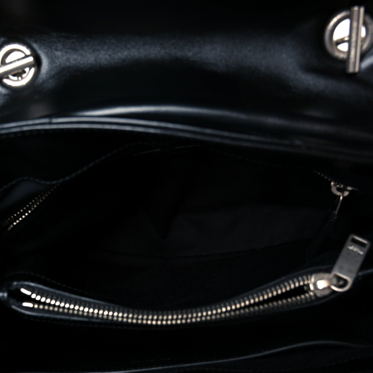 Calfskin Y Quilted Monogram Medium Loulou Satchel Black