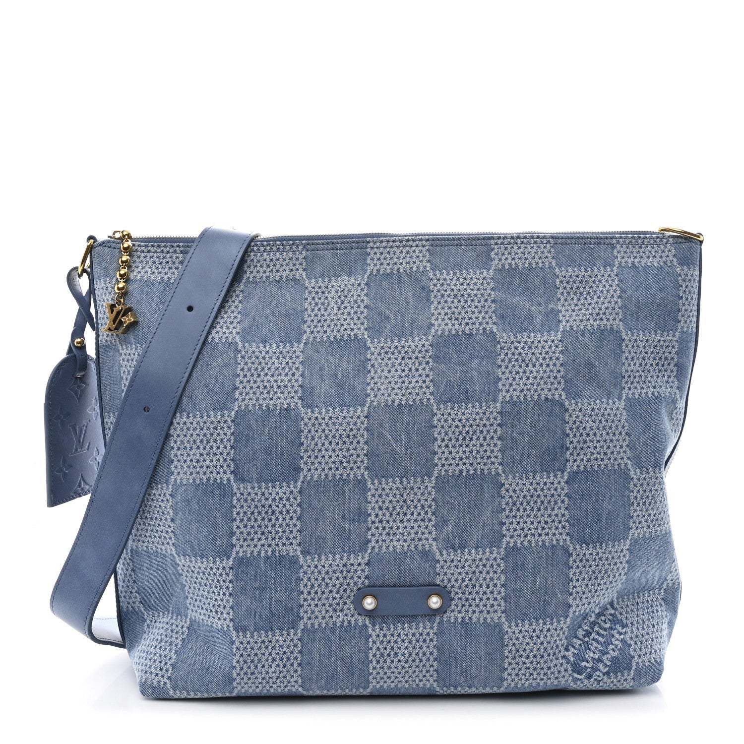 Damier Denim Vagabond Hobo Blue