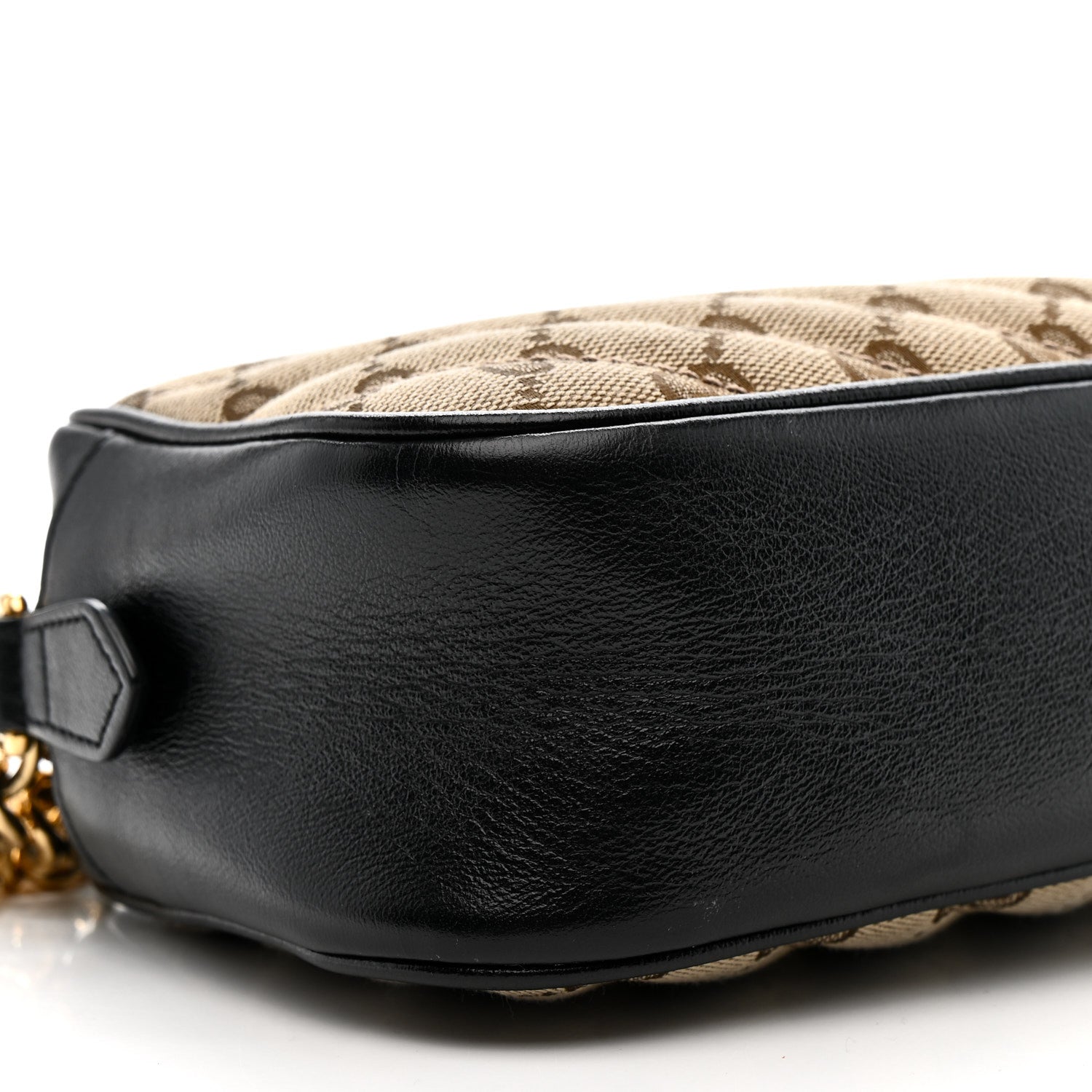 Monogram Matelasse Diagonal Small GG Marmont Chain Shoulder Bag Beige Black