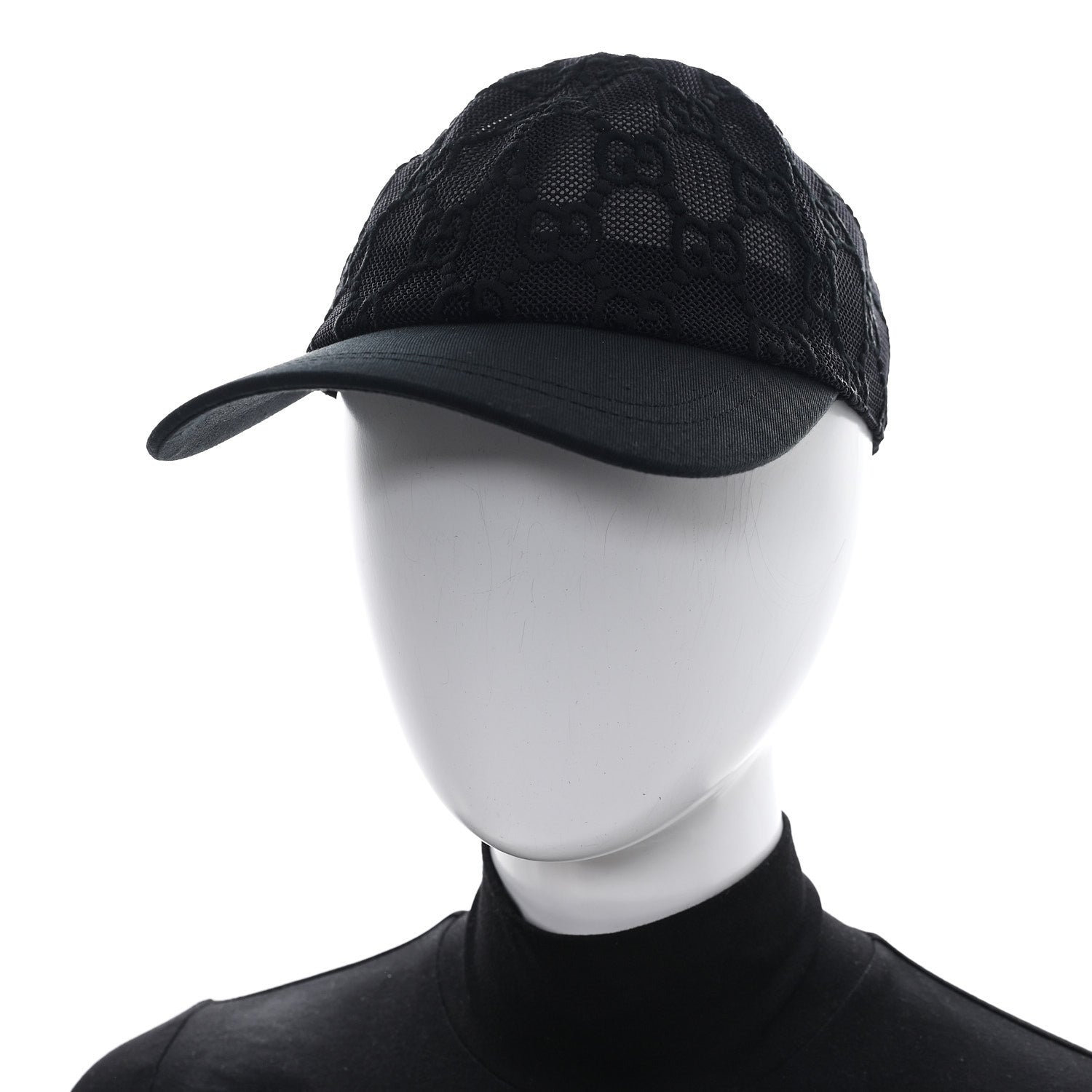 Mesh GG Monogram Shivali Baseball Hat M Black