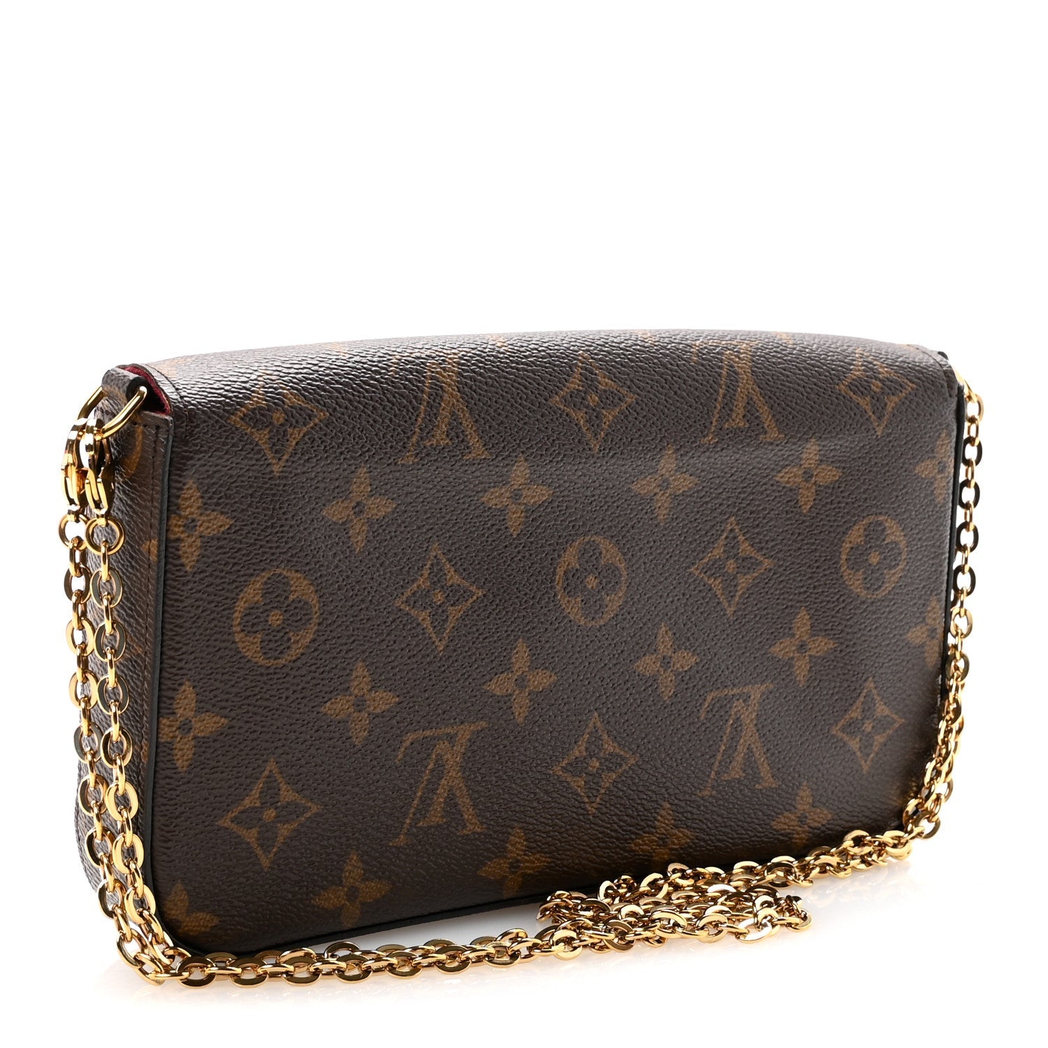 Monogram Pochette Felicie Chain Wallet Fuchsia