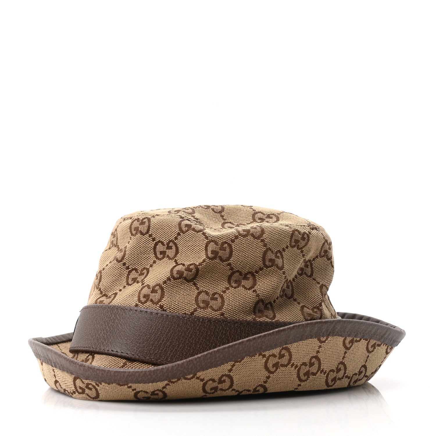 Monogram Textured Dollar Calfskin GG Jago Bucket Hat M Cacao Beige