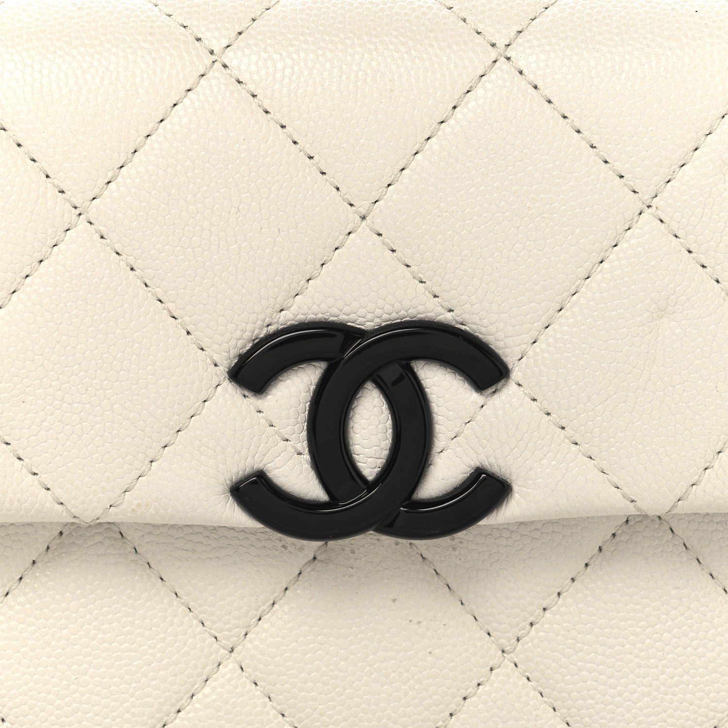 Caviar Quilted My Everything Small Flap White Black