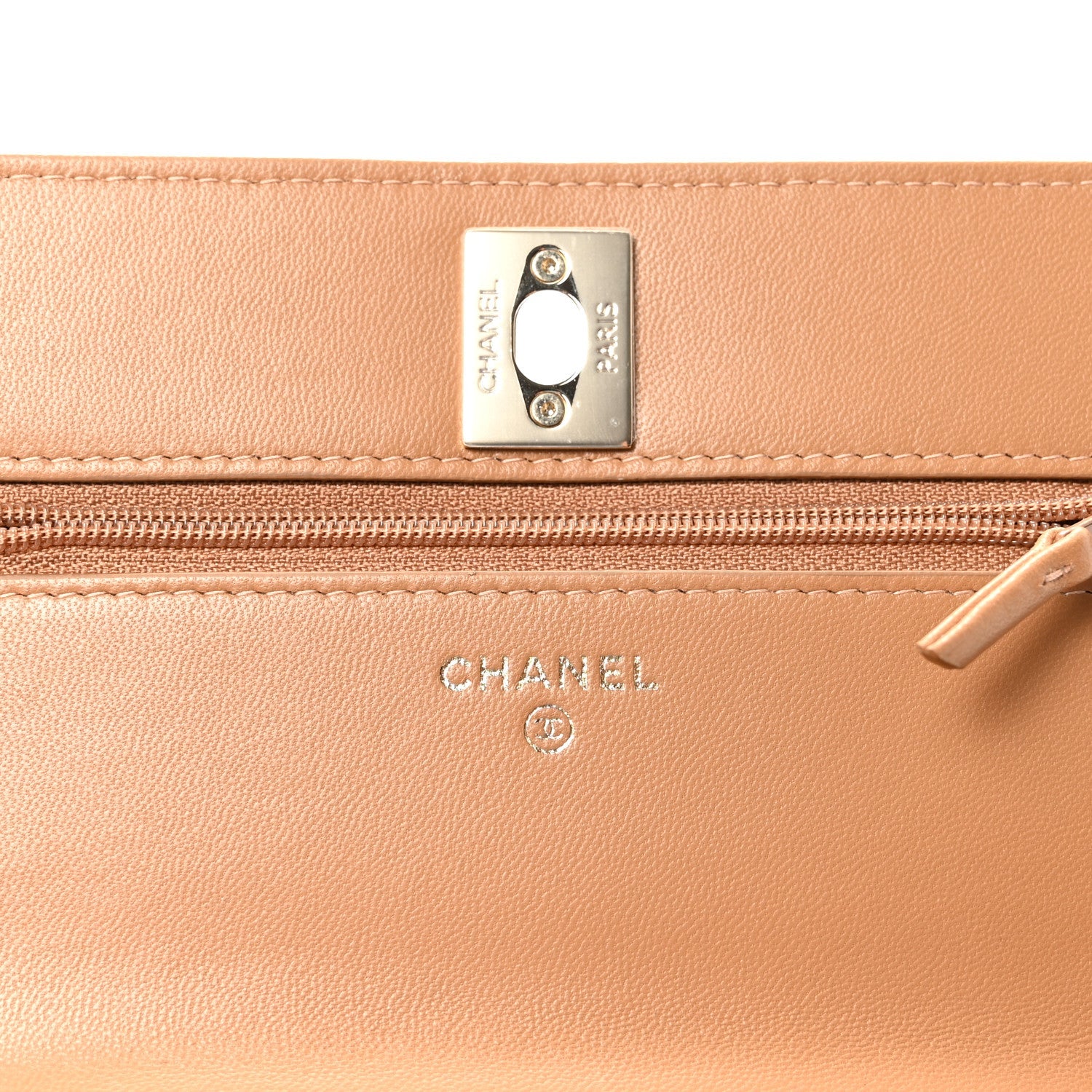 Lambskin Quilted Trendy CC Wallet On Chain WOC Camel
