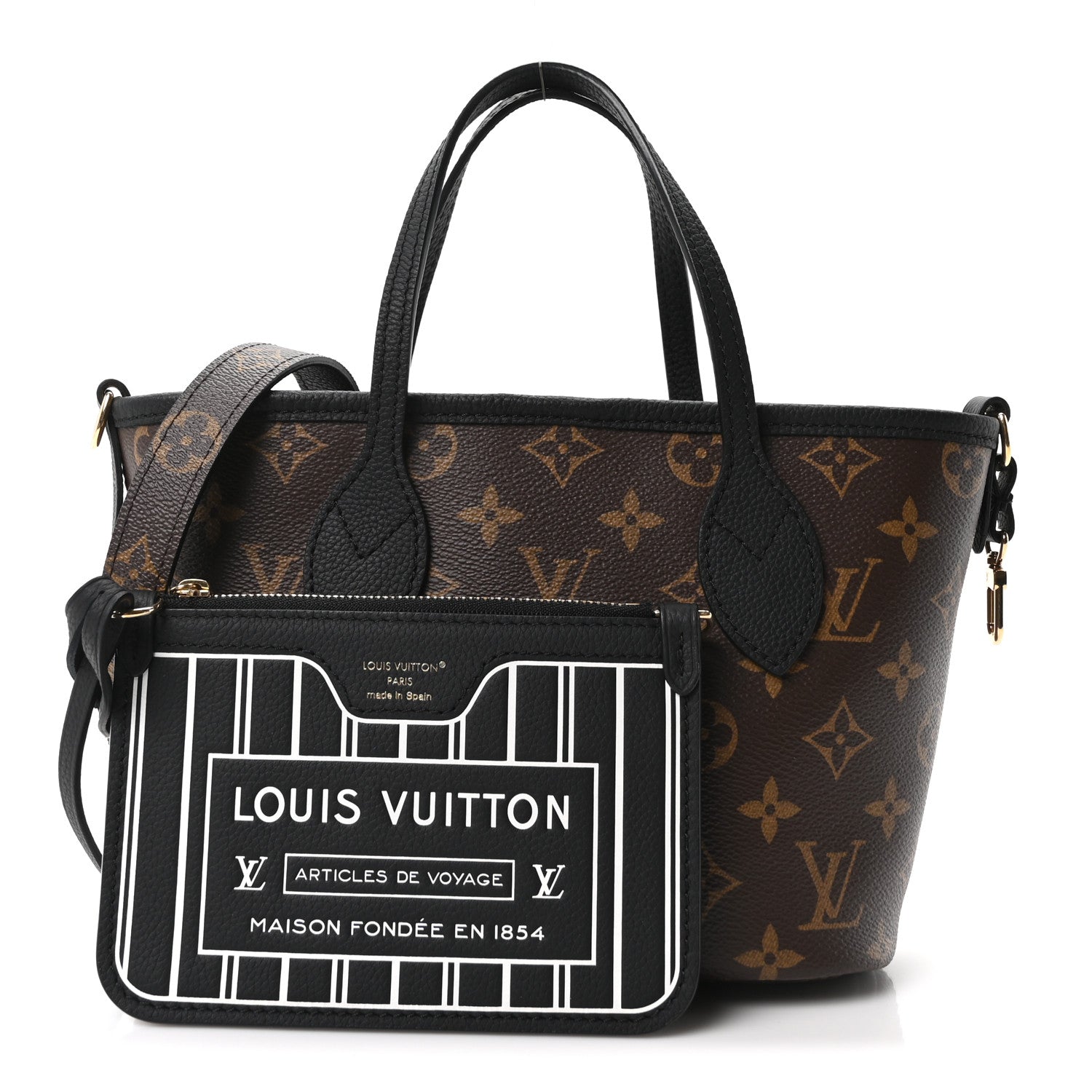 Monogram Neverfull Inside Out Bandouliere BB Black