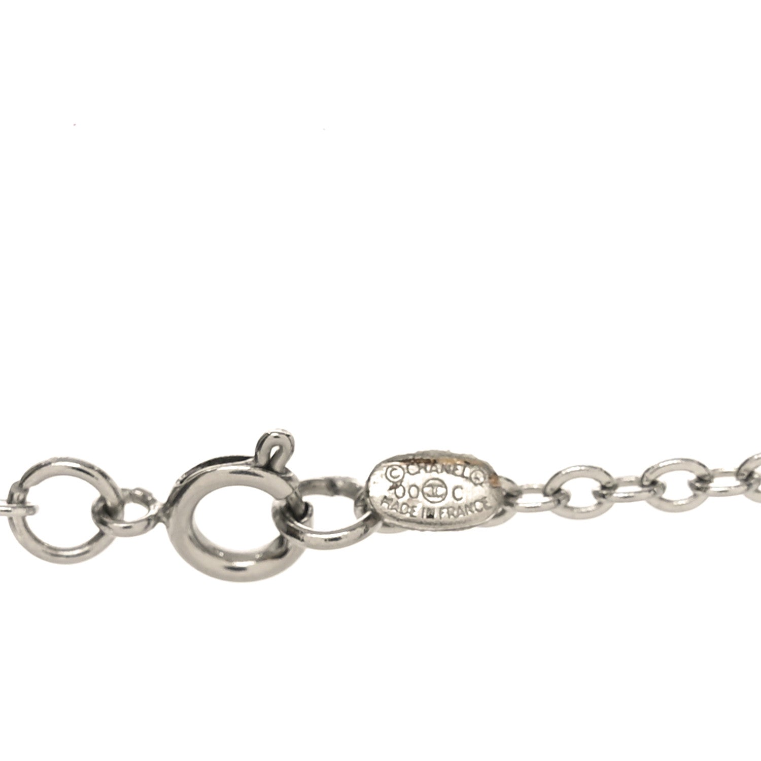 Baguette Crystal CC Necklace Silver