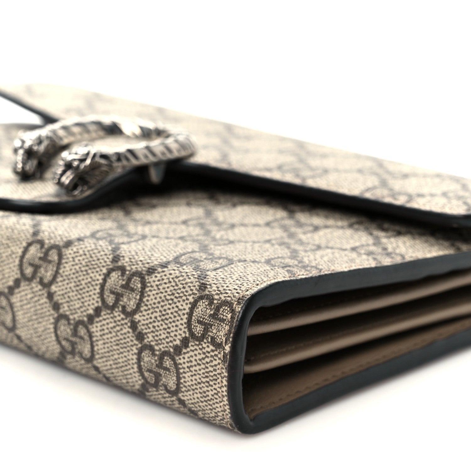 GG Supreme Monogram Mini Dionysus Chain Wallet Beige Taupe