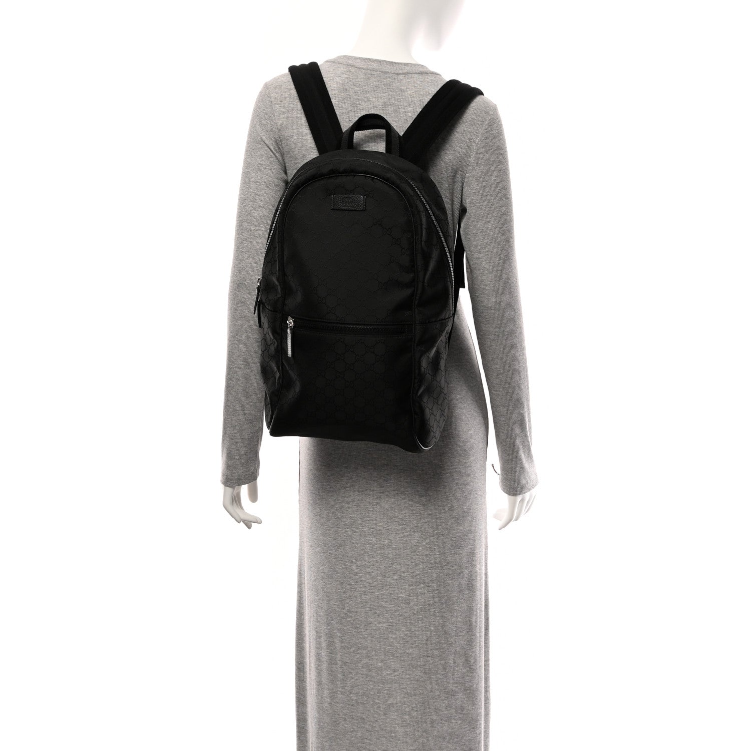Nylon Monogram Slim Backpack Black
