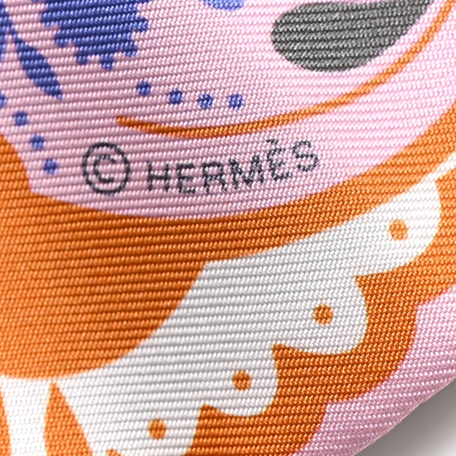 Silk Guepards Bandana Twilly Rose Gris Bleu