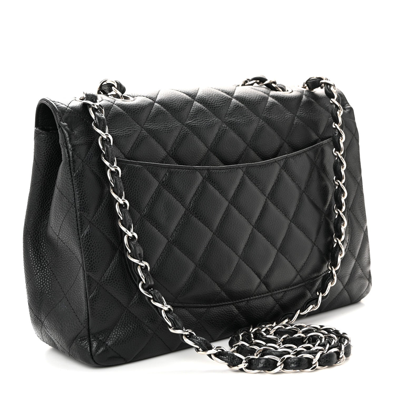 Caviar Quilted Jumbo Single Flap Black