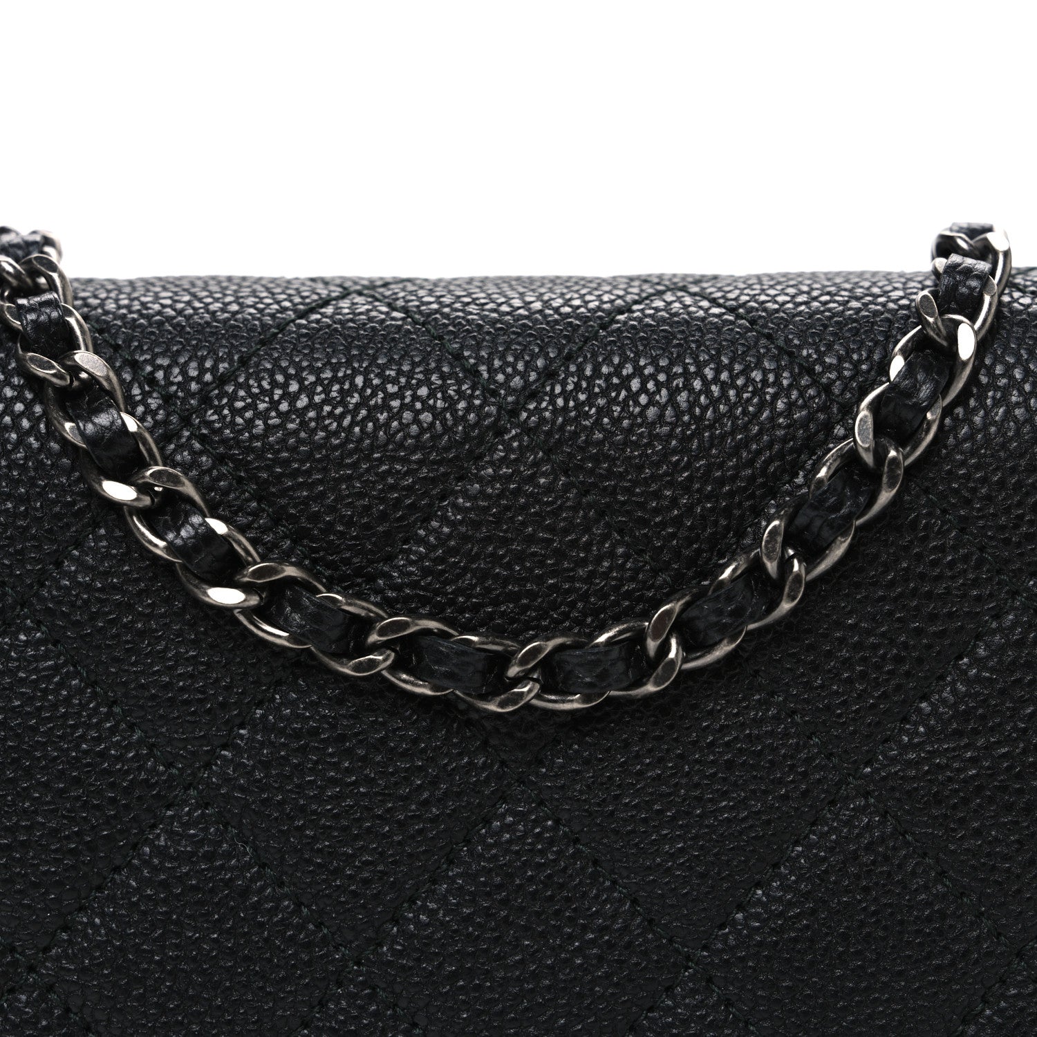 Caviar Quilted Boy Wallet On Chain WOC Black