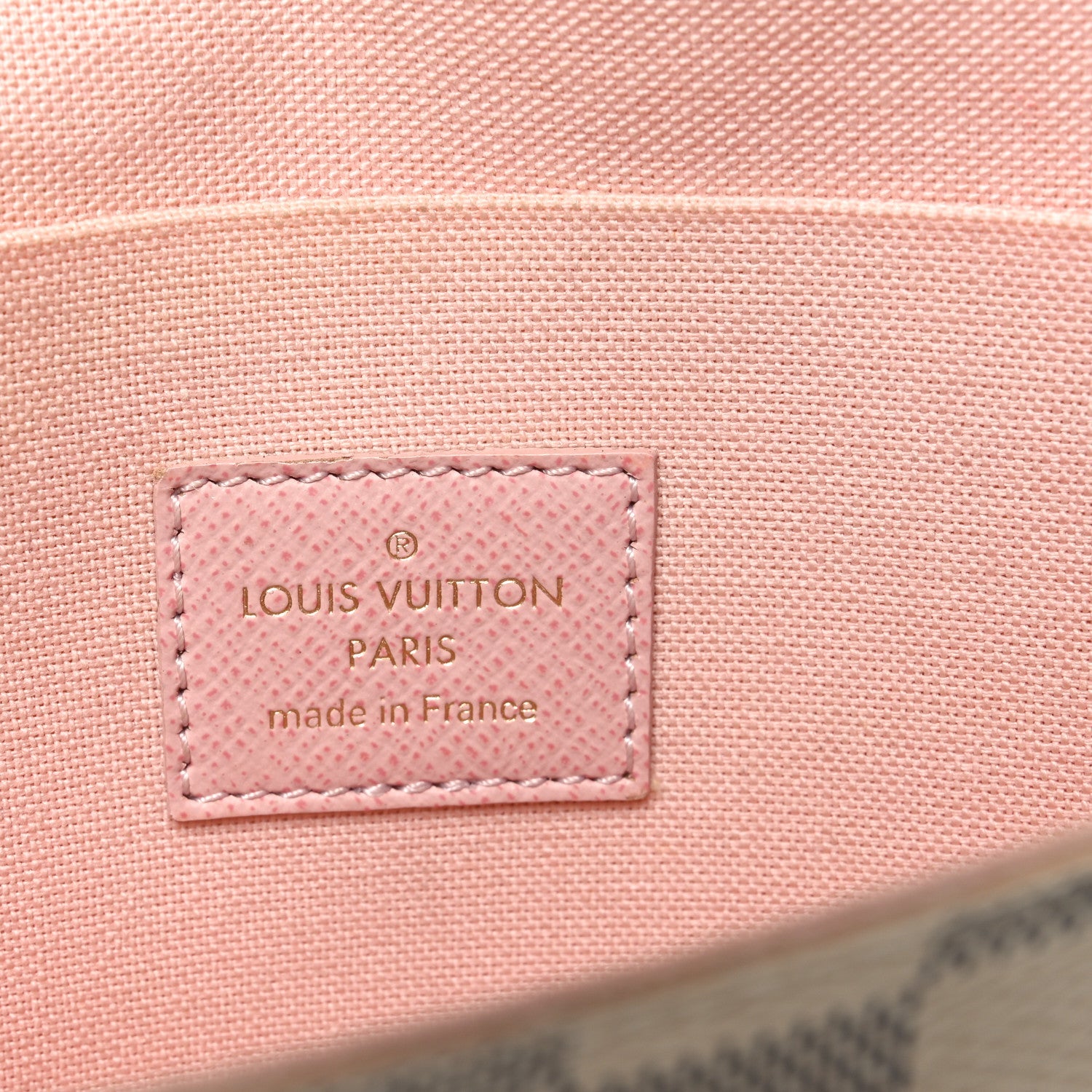 Damier Azur Pochette Felicie Chain Wallet Rose Ballerine