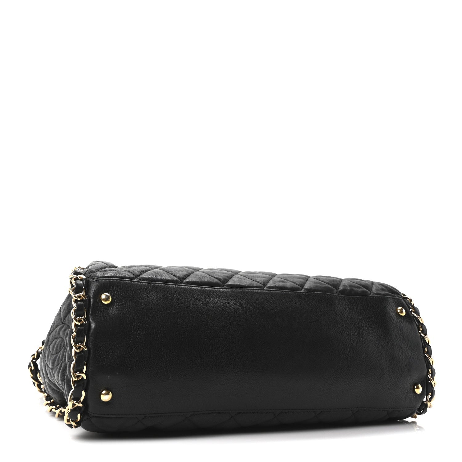 Calfskin Quilted Large Chain Me Hobo Black