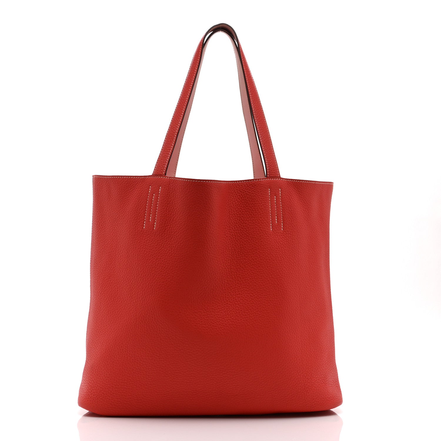 Taurillon Clemence Swift Double Sens 36 Reversible Tote Rose Sakura Bougainvillea
