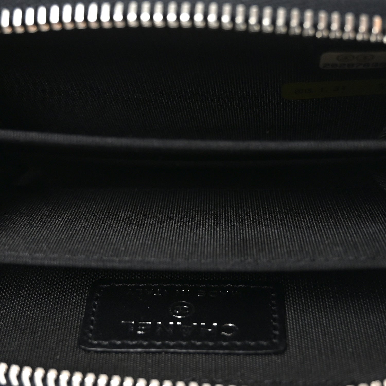 Lambskin Double Stitch Zip Coin Purse Black