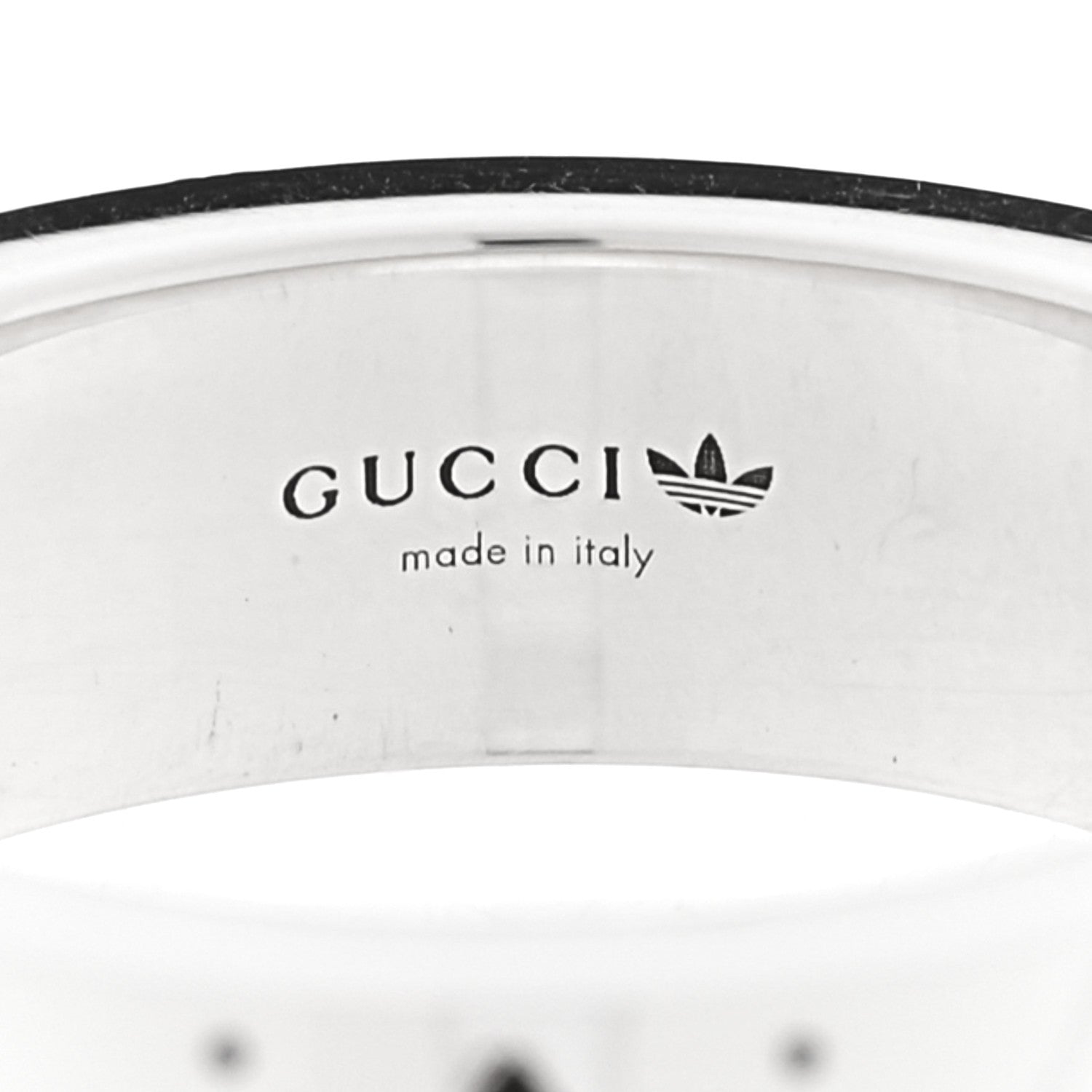 X ADIDAS Sterling Silver Trefoil GG Monogram Band Ring 55 7.25