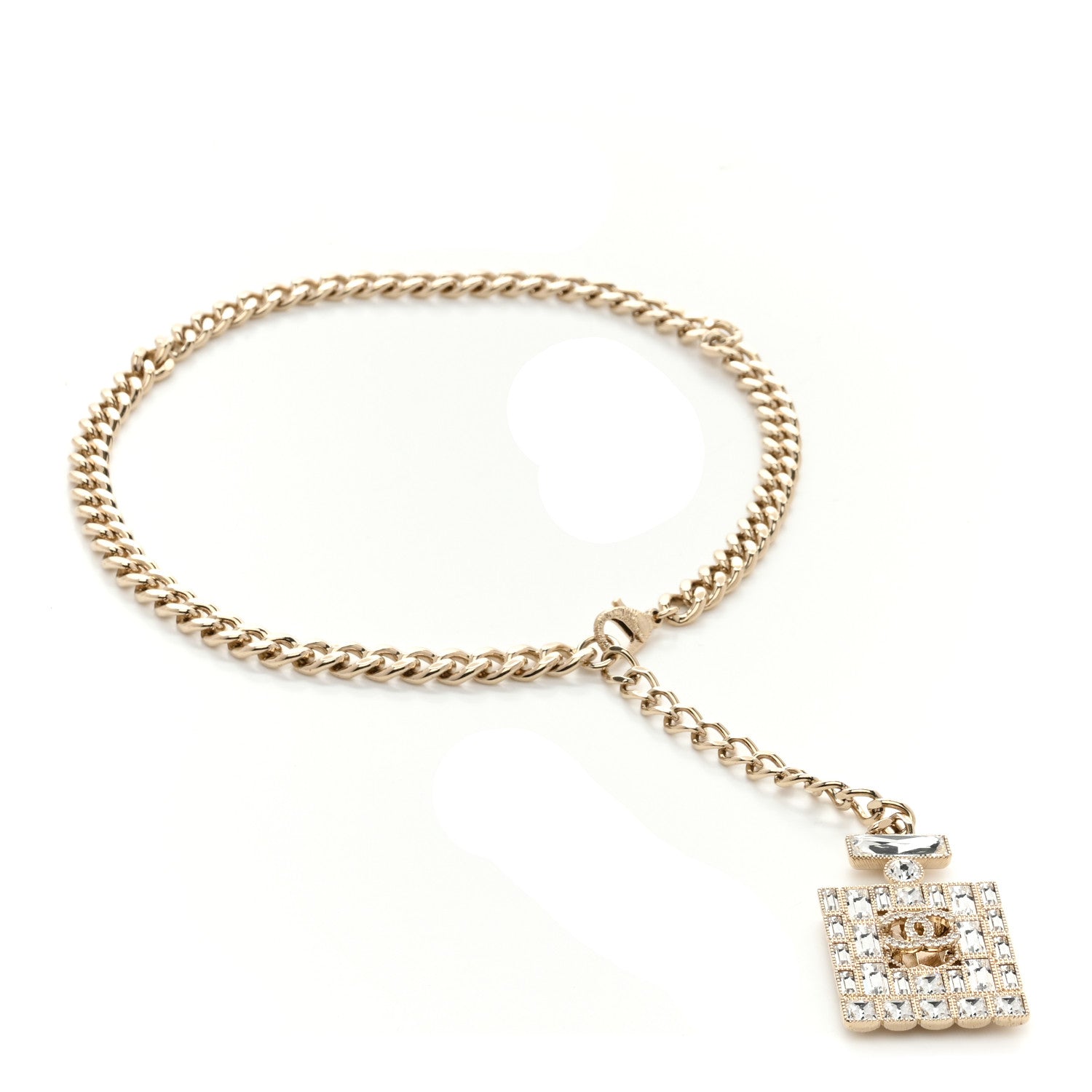 Metal Crystal CC Perfume Belt Gold