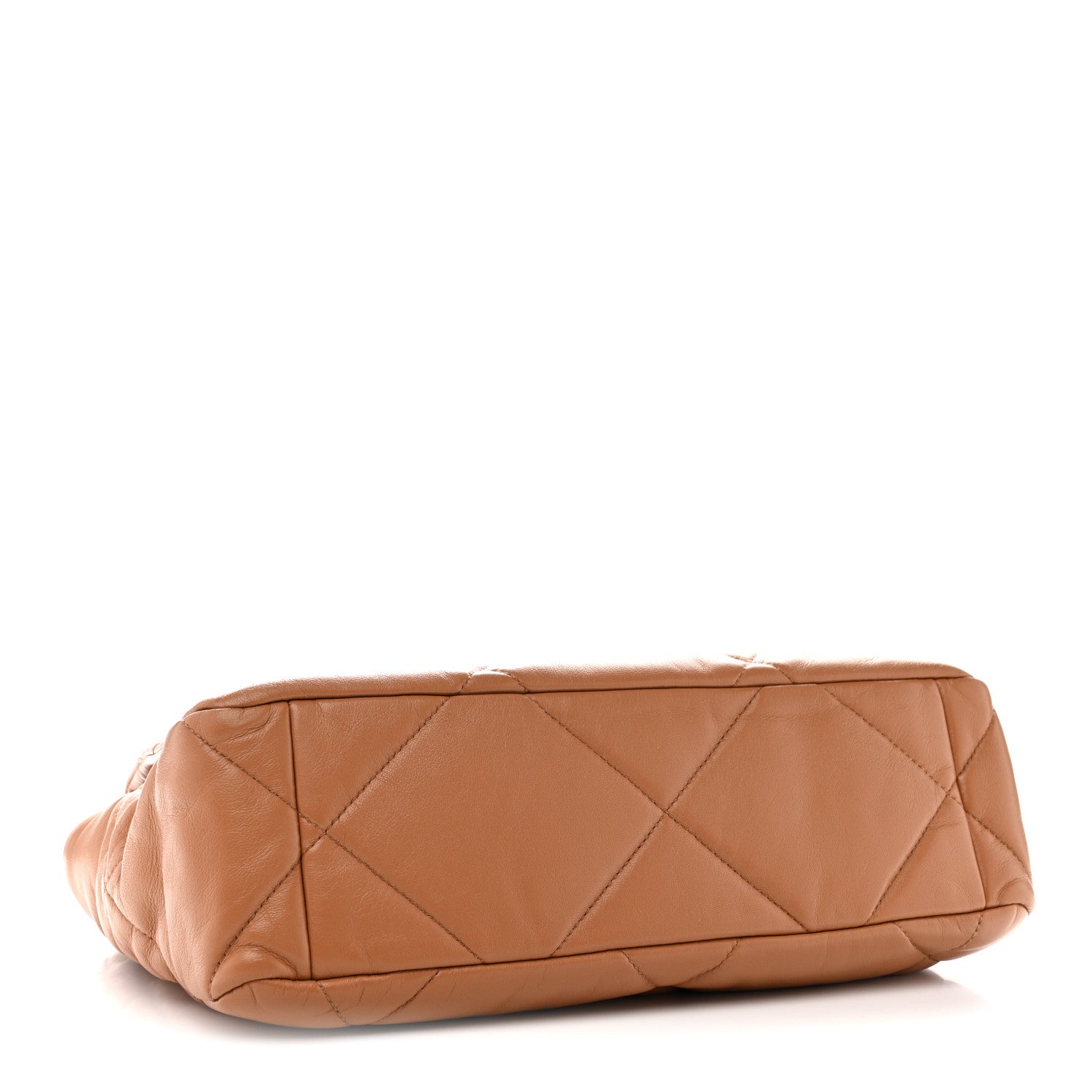 Lambskin Quilted Large Chanel 19 Flap Brown