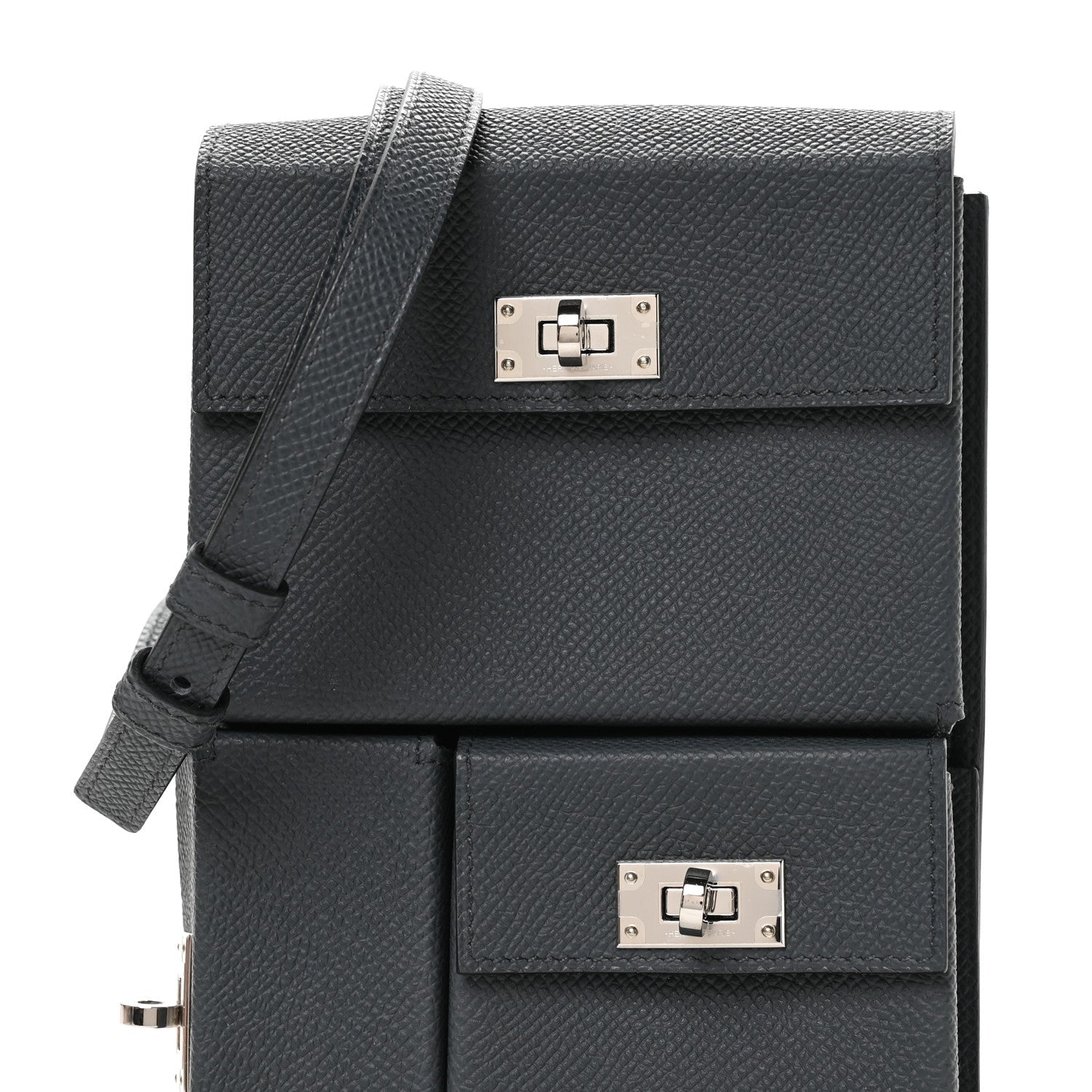 Epsom Kelly Multi Pocket Pochette To Go Gris Misty