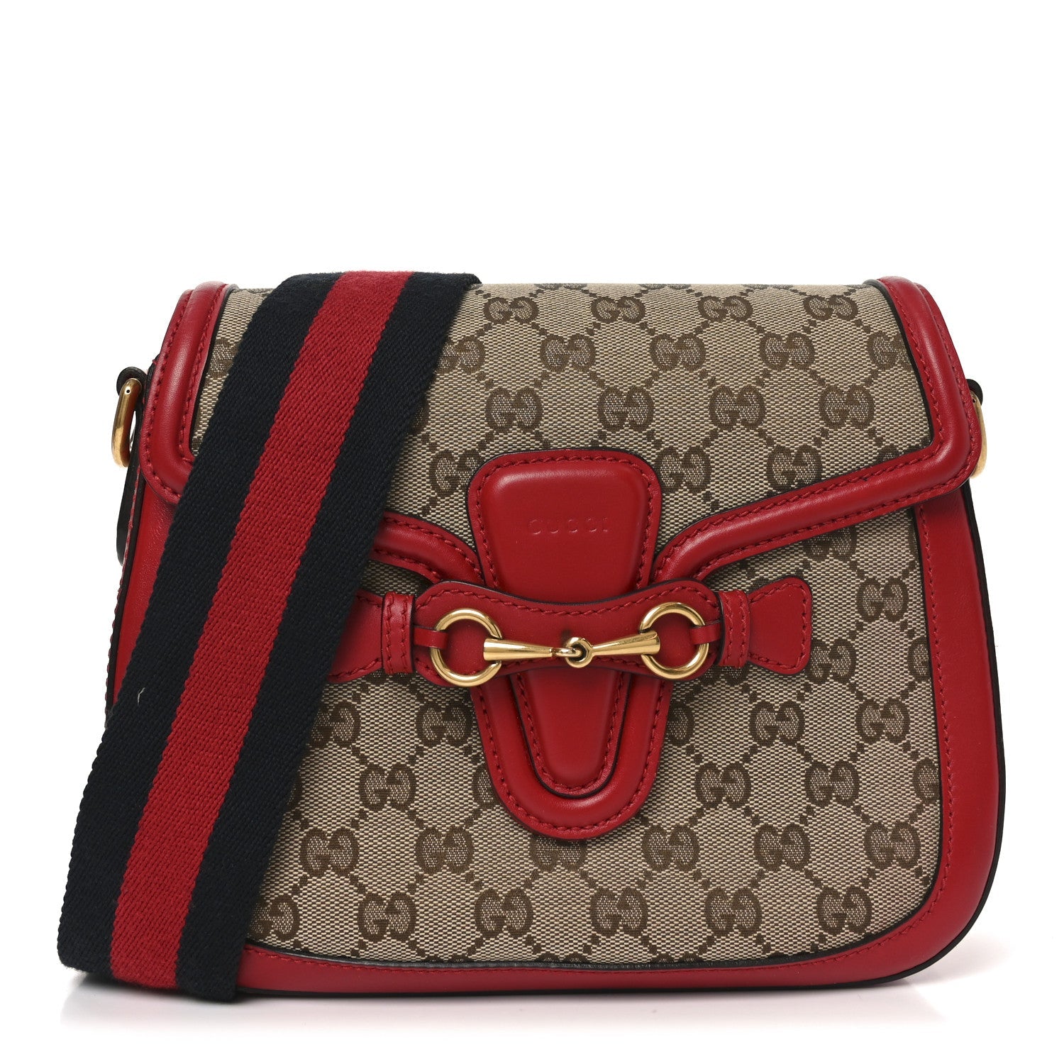 Monogram Ruinart Calfskin Medium Lady Web Shoulder Bag Beige Ebony Hibiscus Red