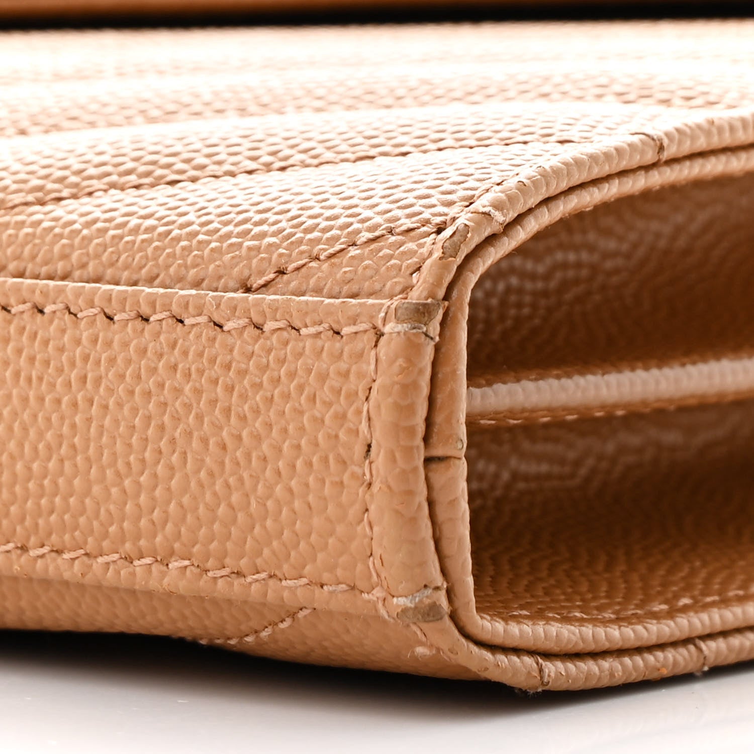 Grain De Poudre Matelasse Chevron Monogram Chain Wallet Dune