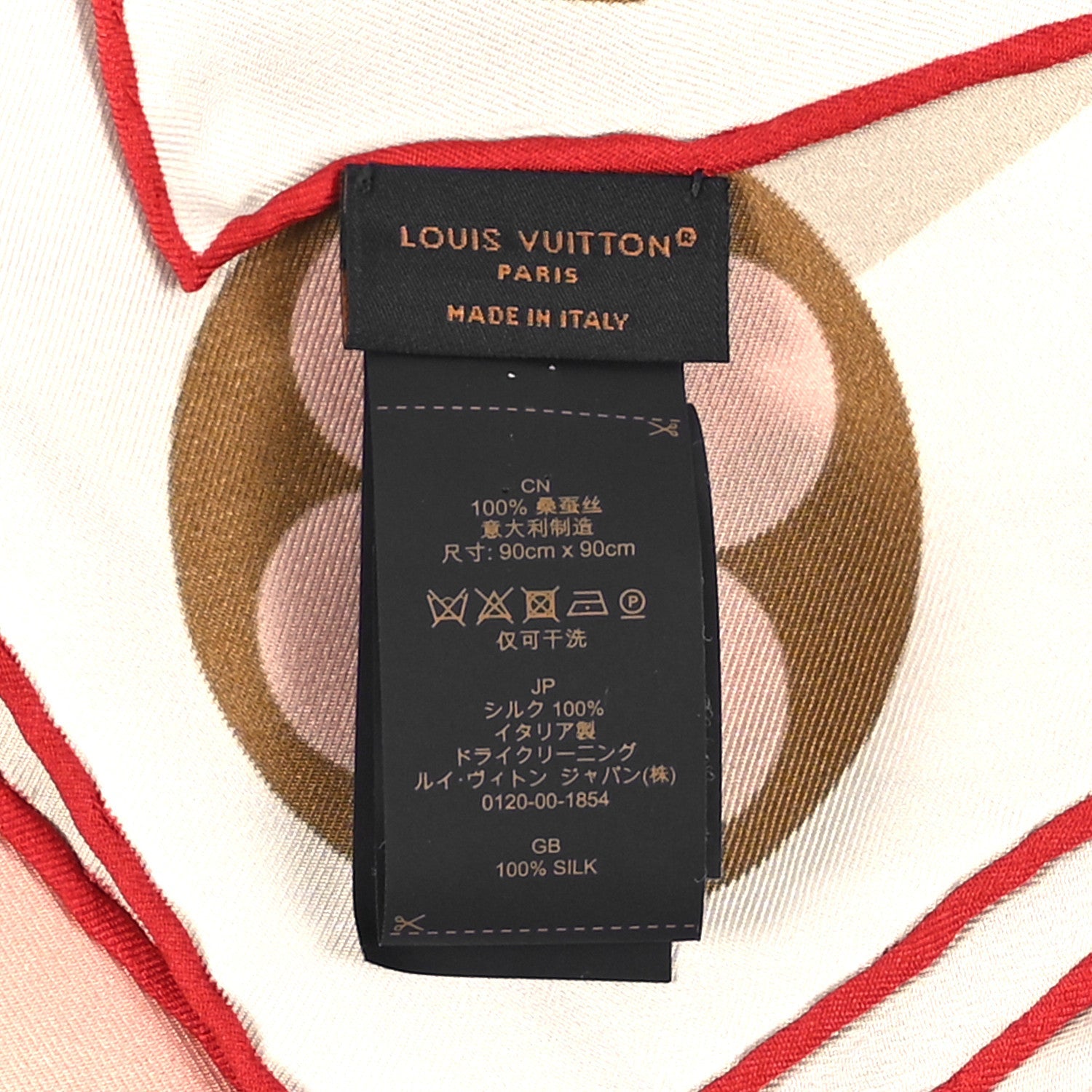Silk LV Unlocked Square 90 Scarf Beige