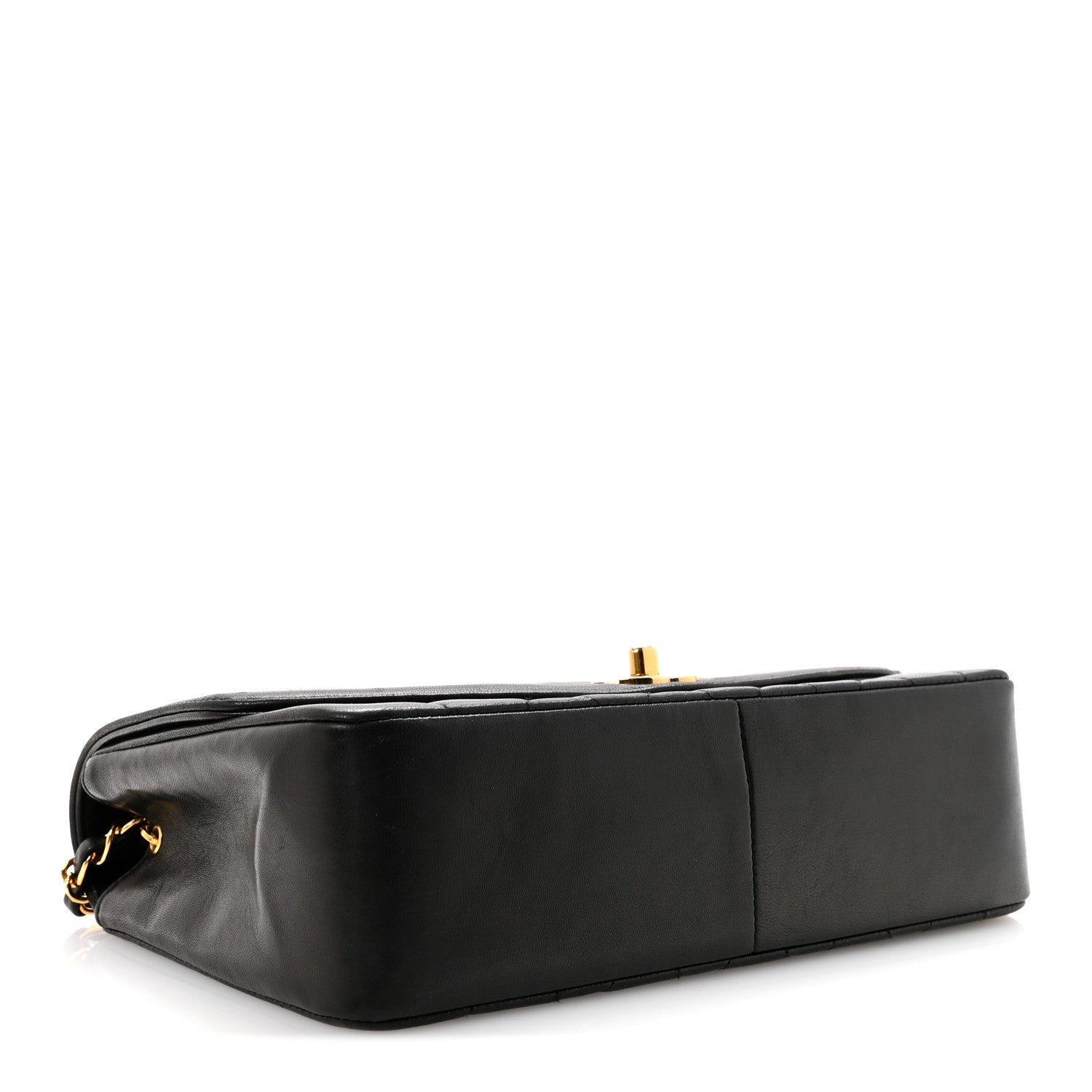 Lambskin Quilted Medium Single Flap Black