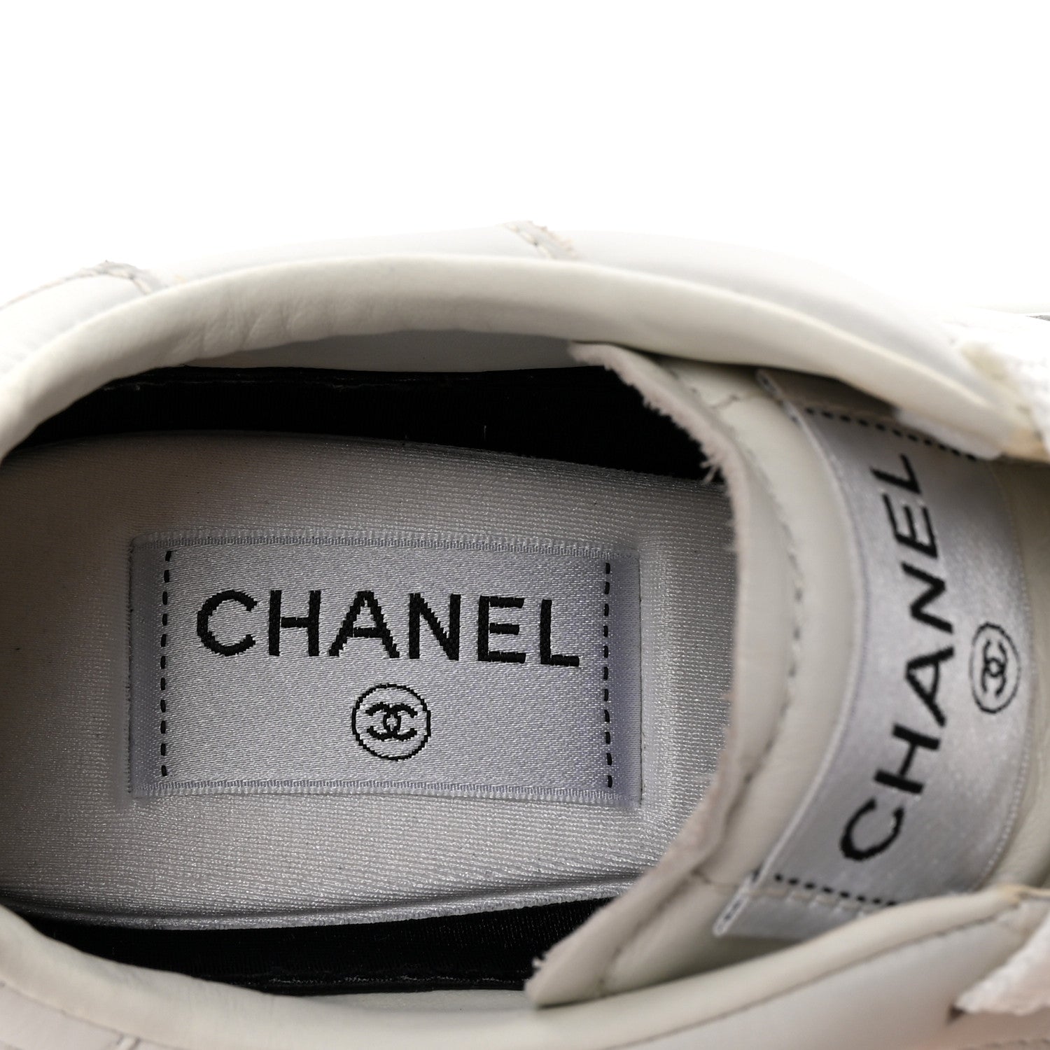 Calfskin CC Womens Sneakers 38 White