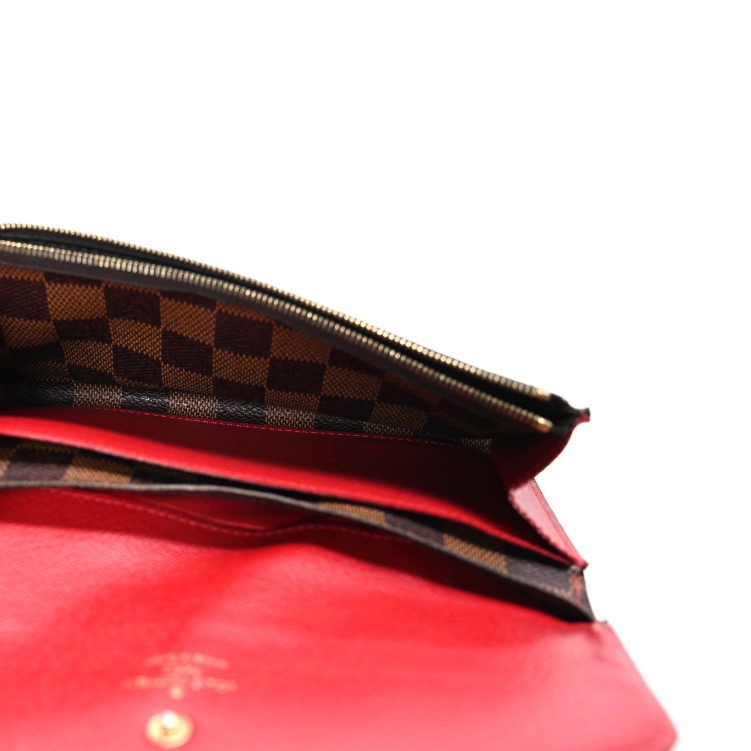 Damier Ebene Emilie Wallet Red