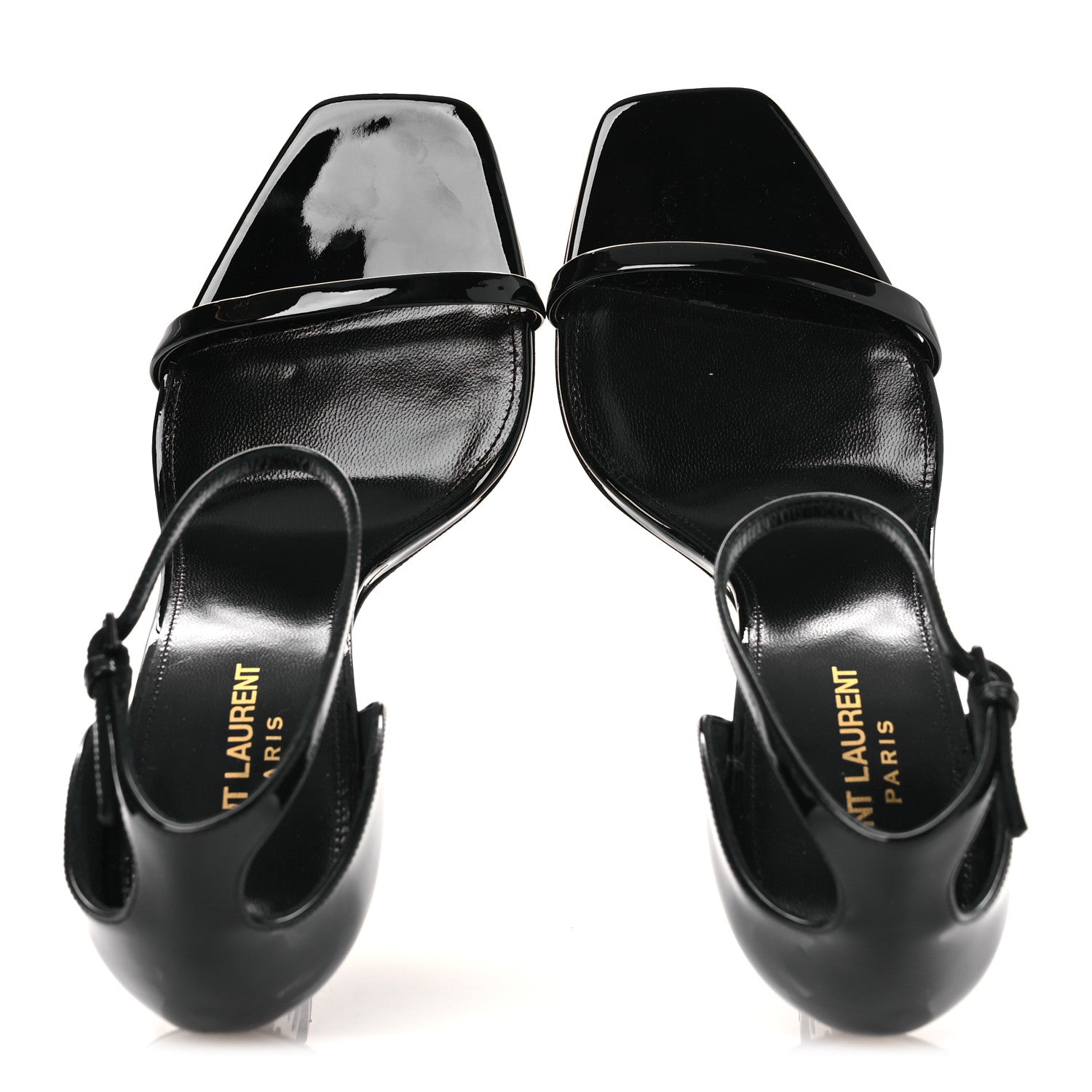 Patent Calfskin Opyum 110 Sandals 40 Black