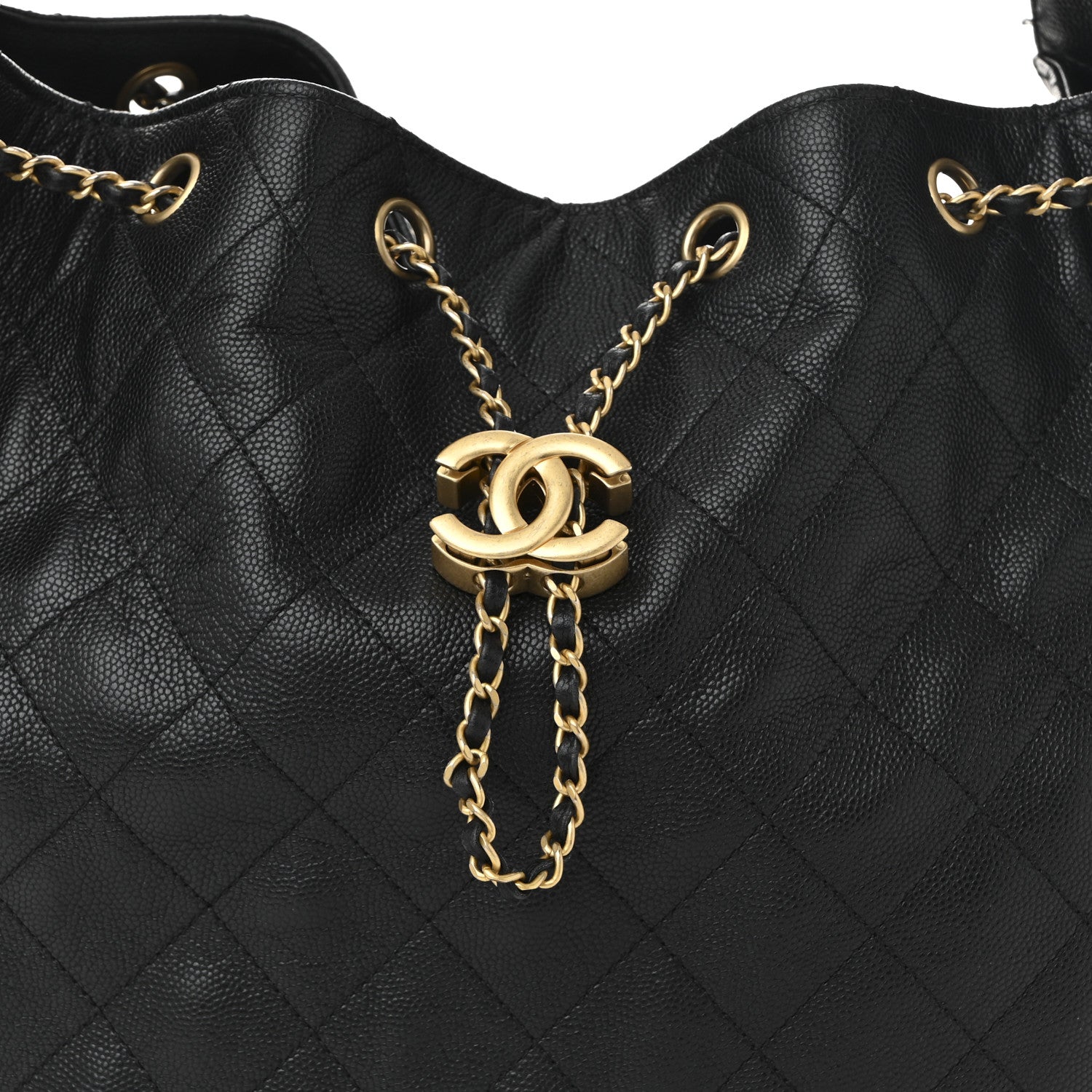 Caviar Quilted Medium Chanel 25 Handbag Black