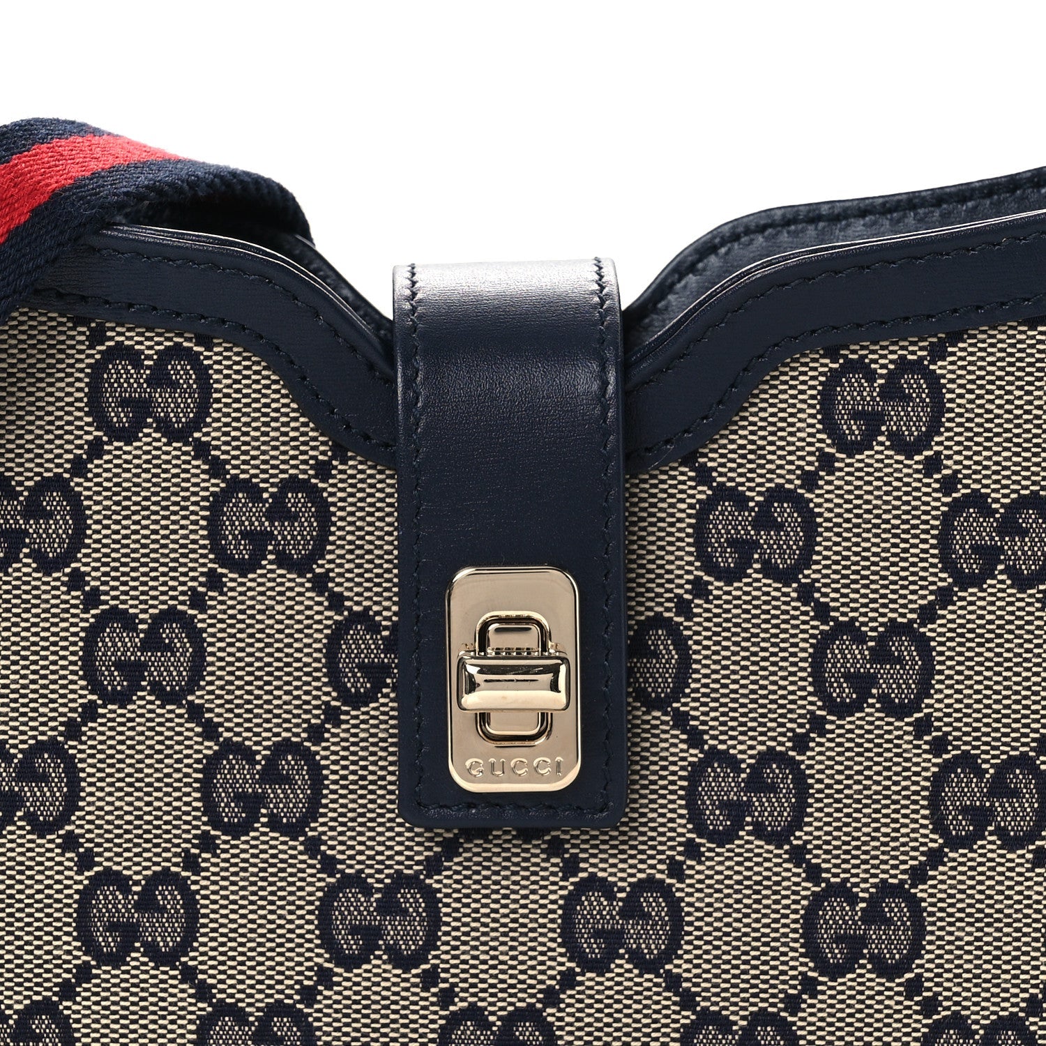 Calfskin Monogram Mini Moon Side Shoulder Bag Navy