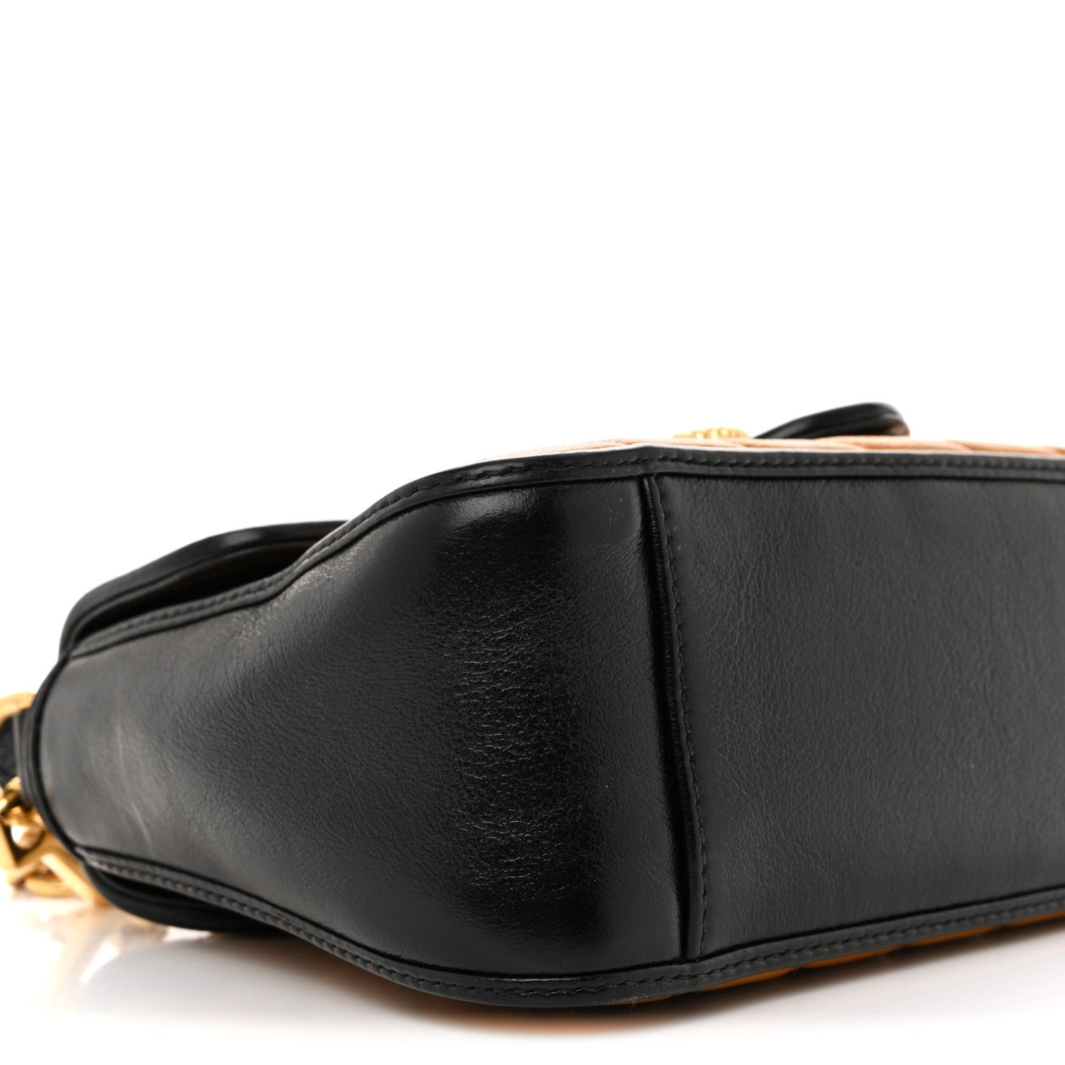 Azalea Calfskin Matelasse Diagonal Mini GG Marmont Top Handle Shoulder Bag Cognac Mystic White Black