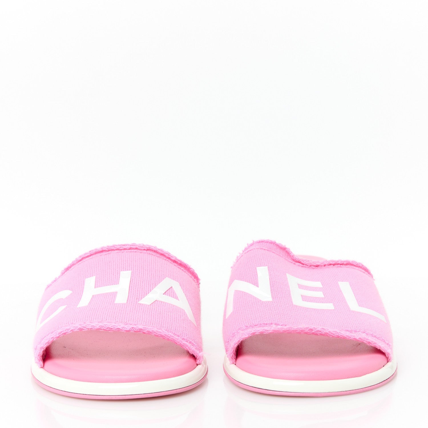 Cotton Logo Mule Sandals 36.5 Pink White