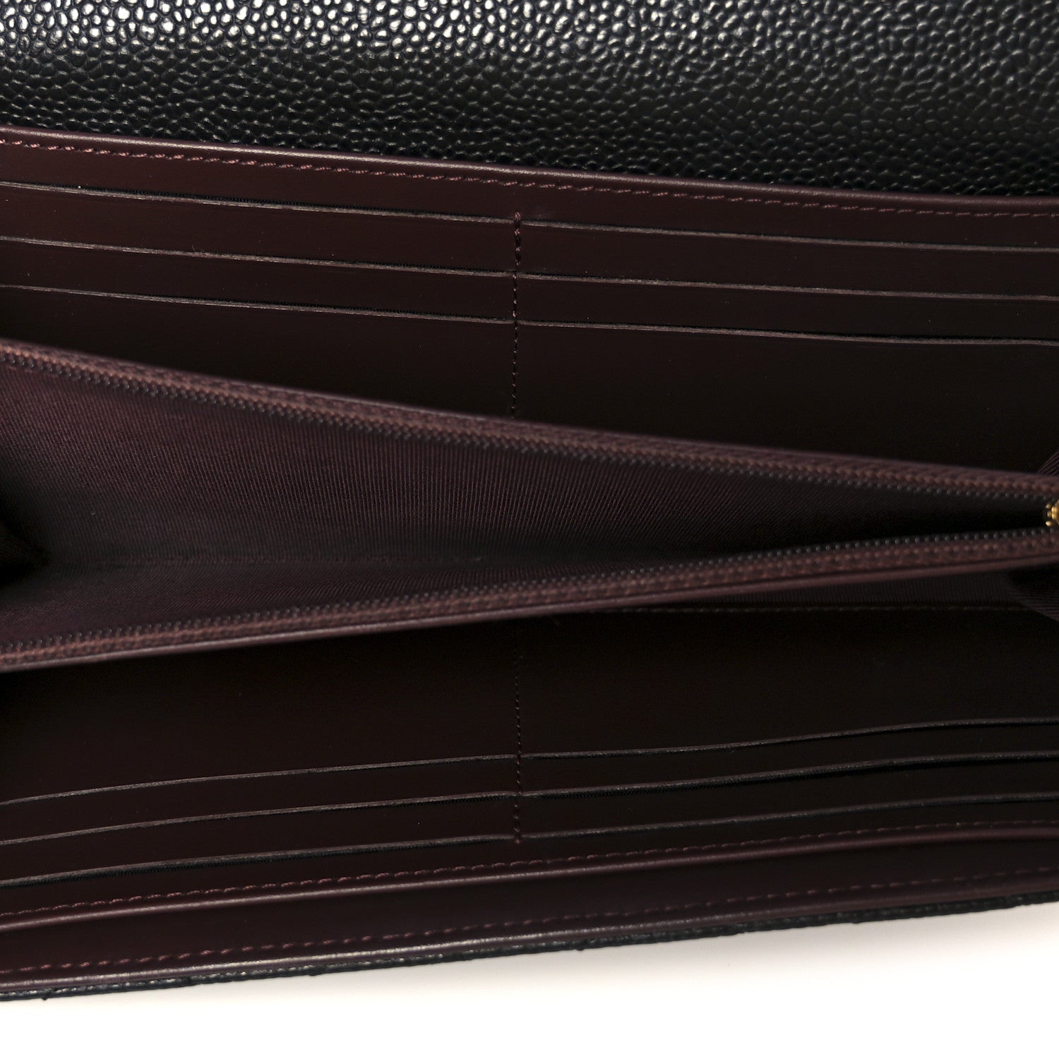 Caviar Quilted Long Flap Wallet Black