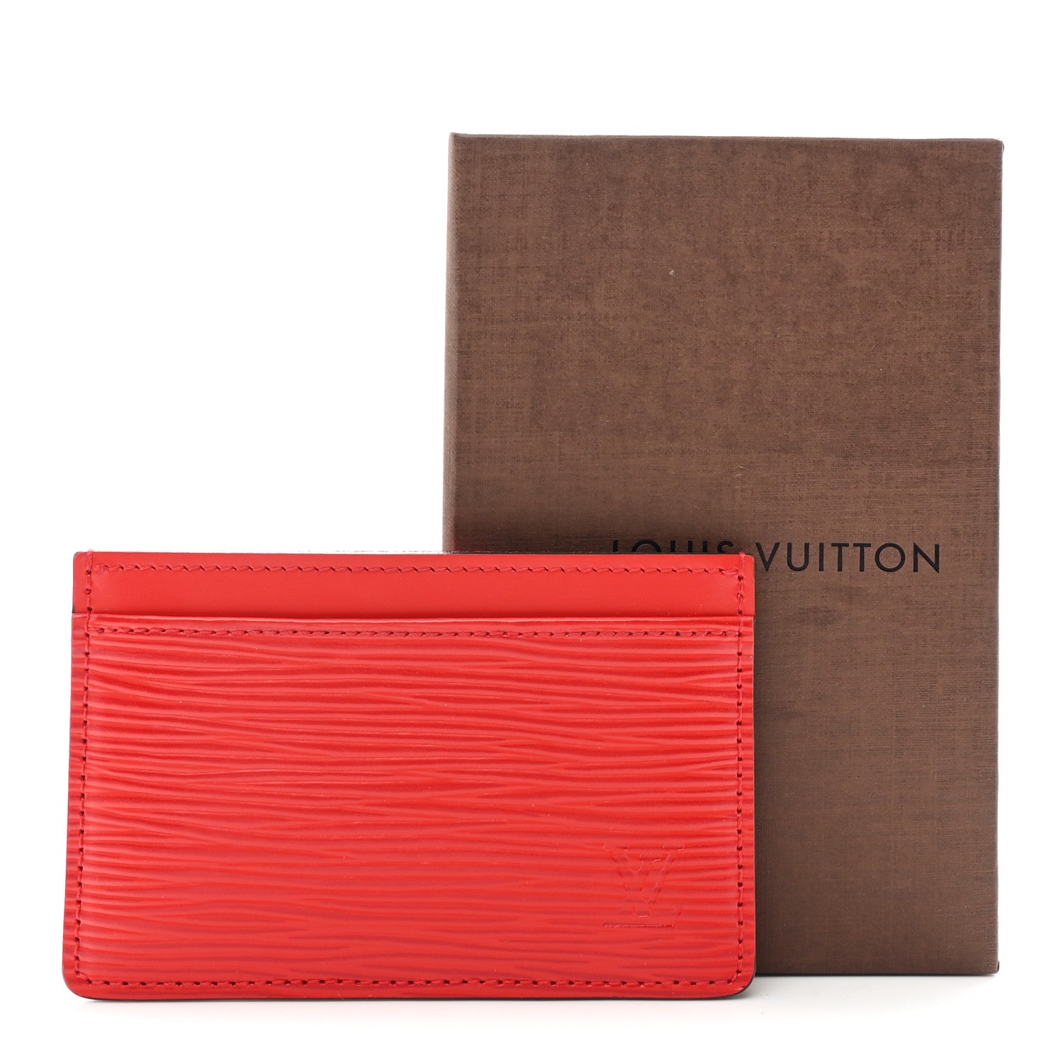 Epi Card Holder Coquelicot