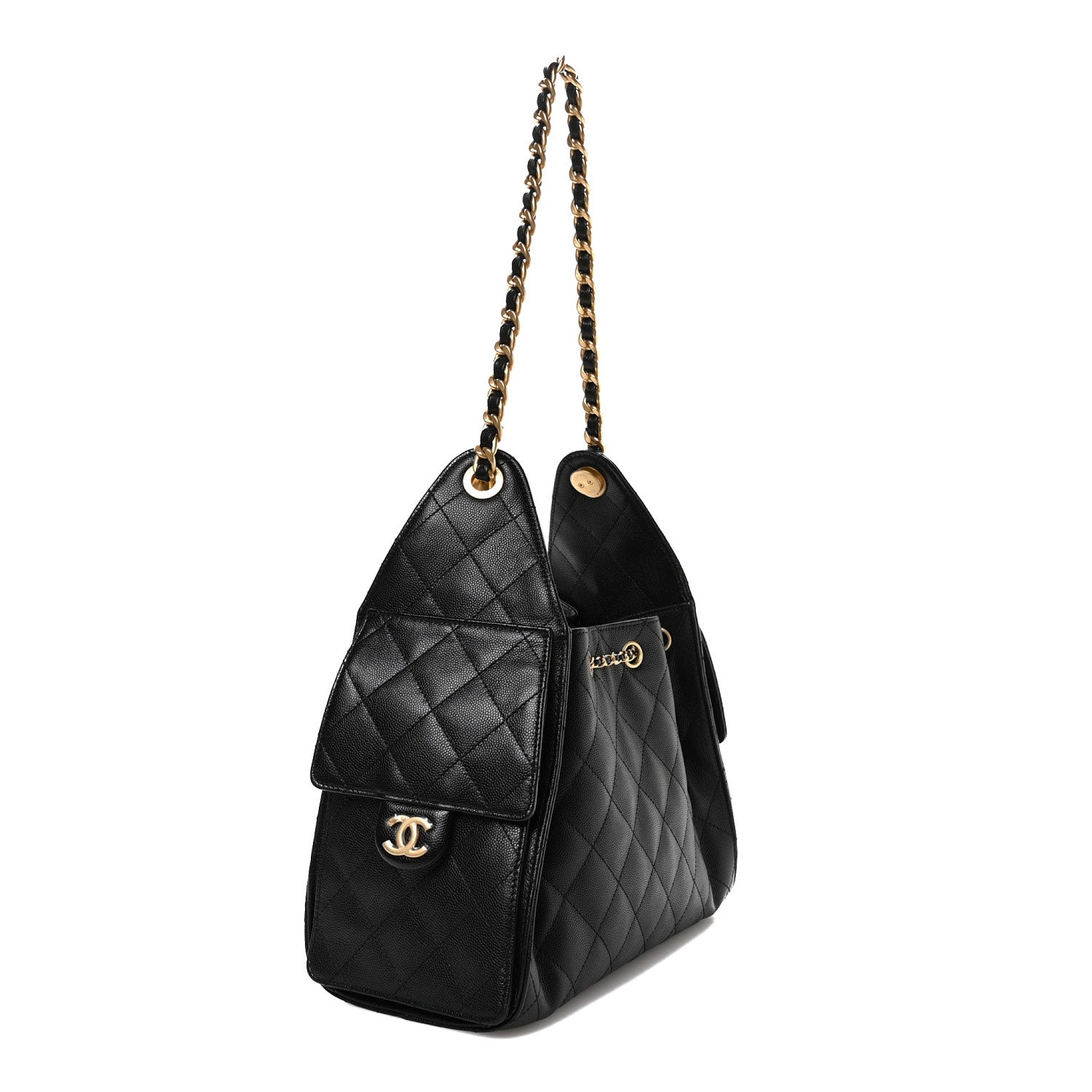 Caviar Quilted Small Chanel 25 Handbag Black