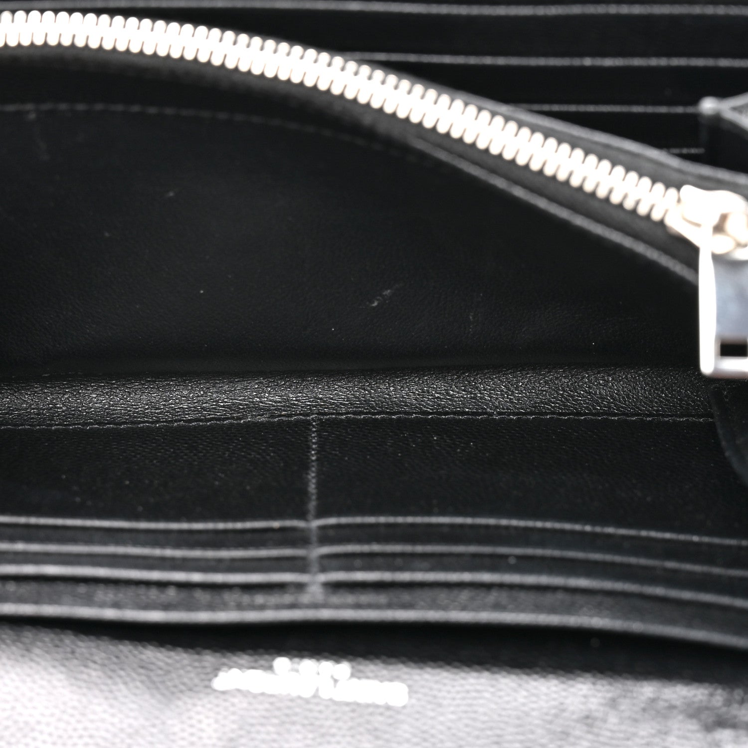 Grain De Poudre Matelasse Chevron Monogram Flap Wallet Black