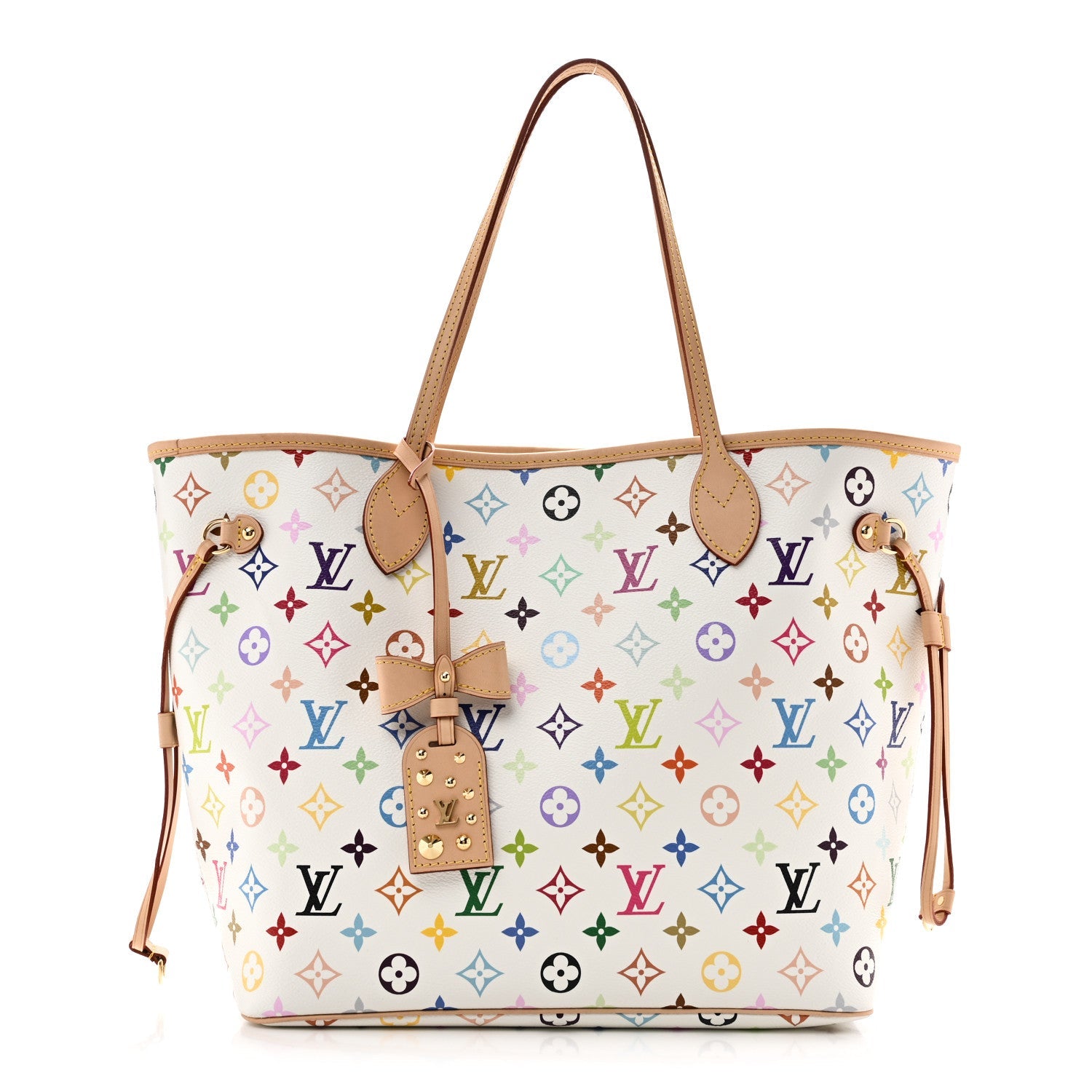 LV X TM Monogram Multicolor Neverfull MM White
