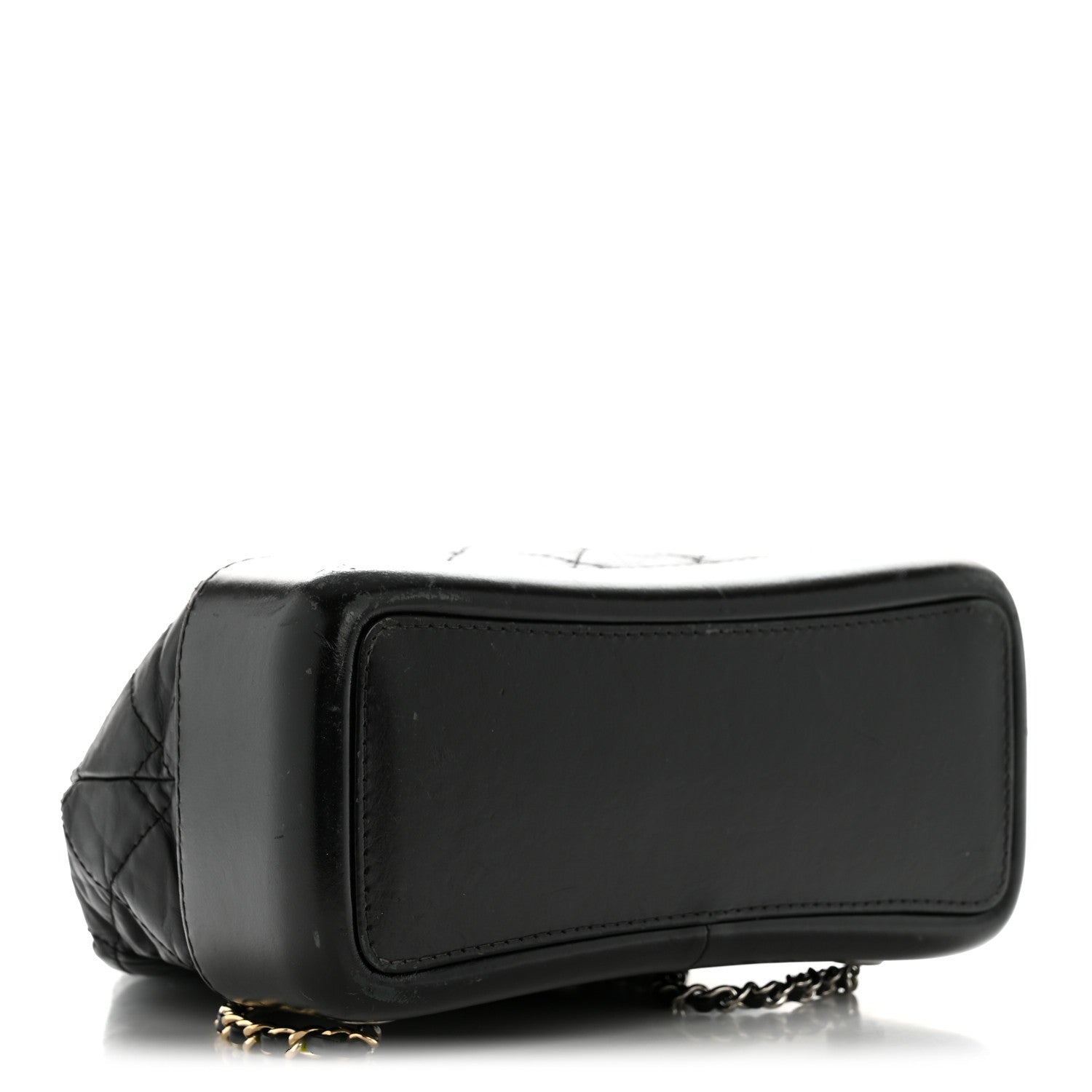 Aged Calfskin Quilted Small Gabrielle Backpack Black