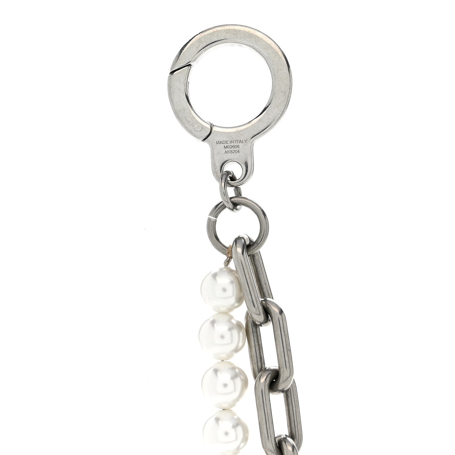 Metal Pearls Mini Chain Belt Bag Charm Silver