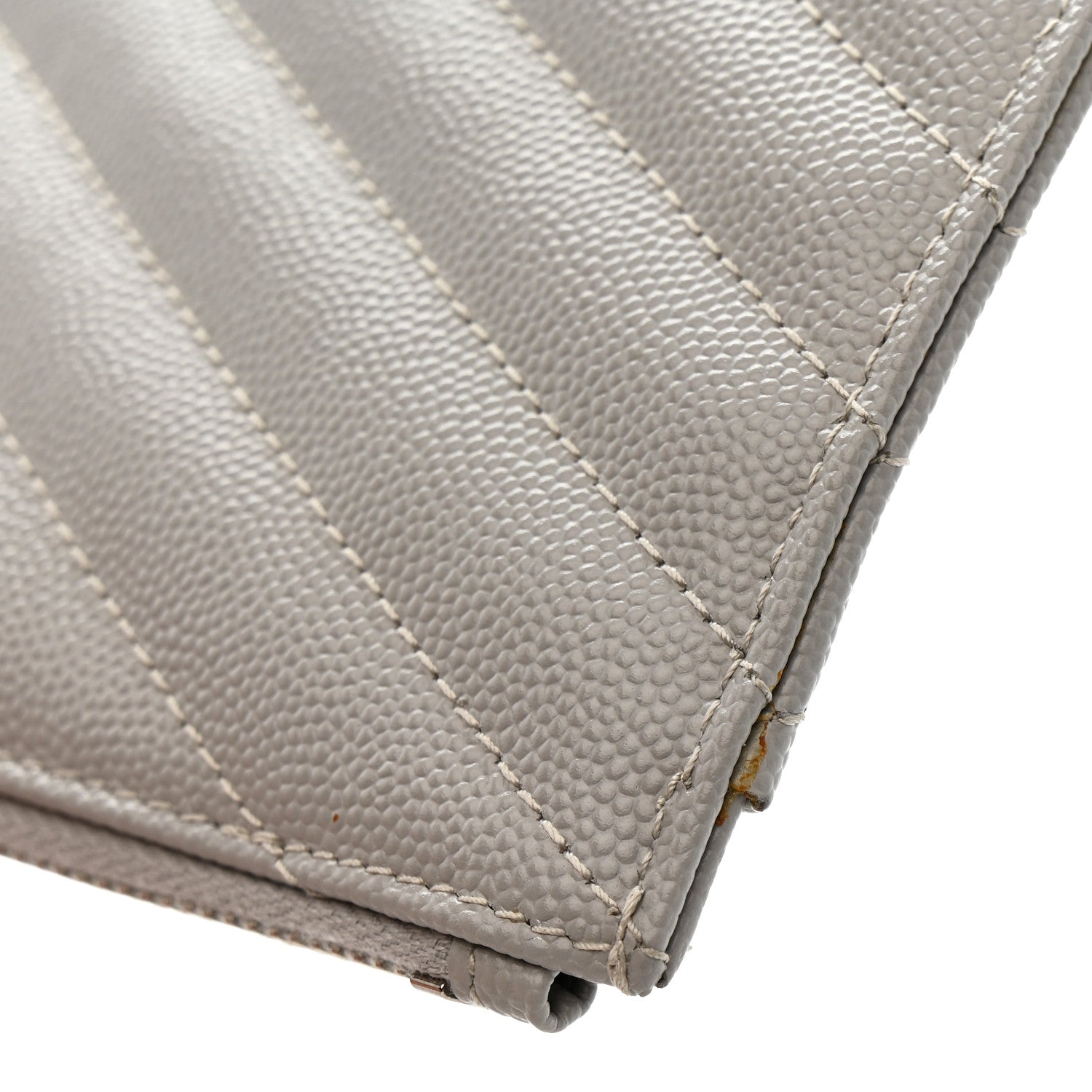 Grain De Poudre Chevron Monogram Bill Pouch Granite