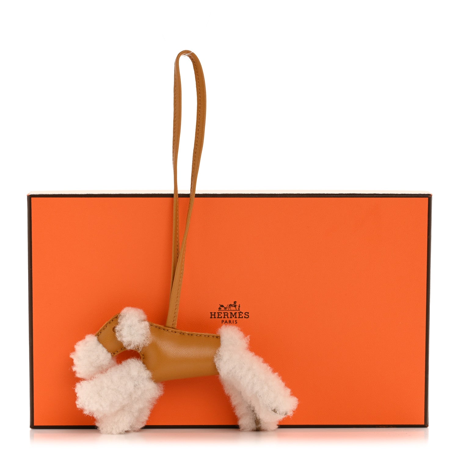 Milo Lambskin Shearling Budy Charm Sesame