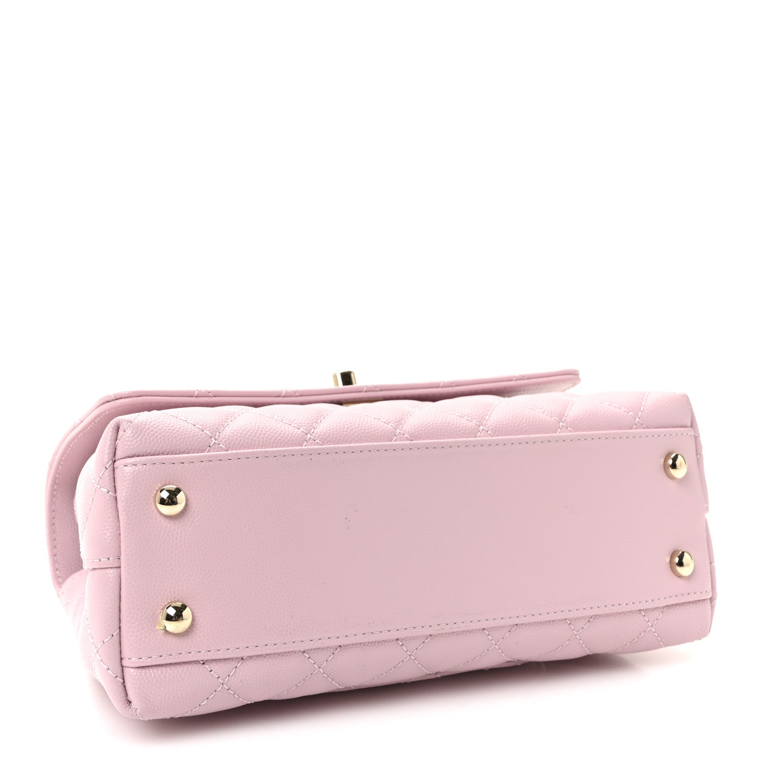 Caviar Quilted Mini Coco Handle Flap Light Pink