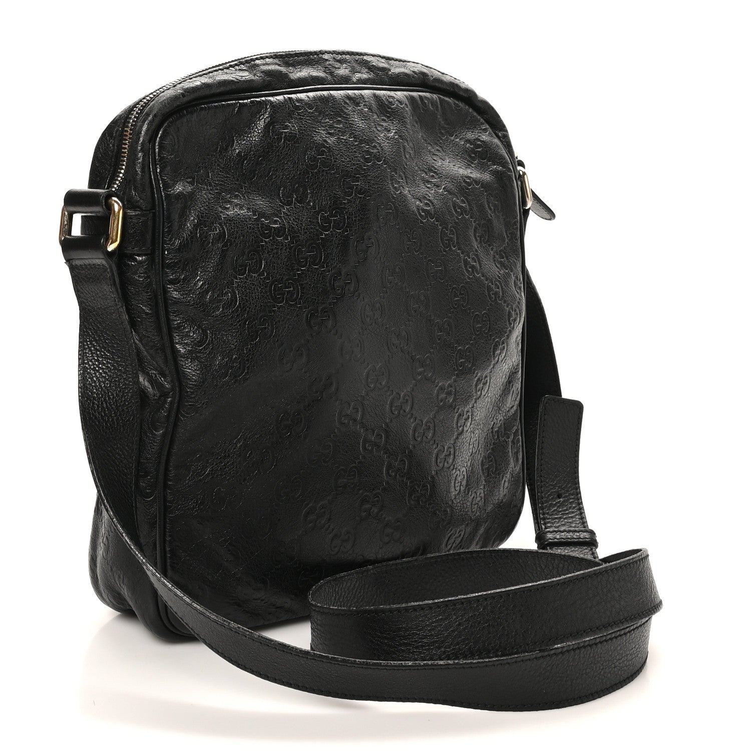 Guccissima Flat Messenger Black